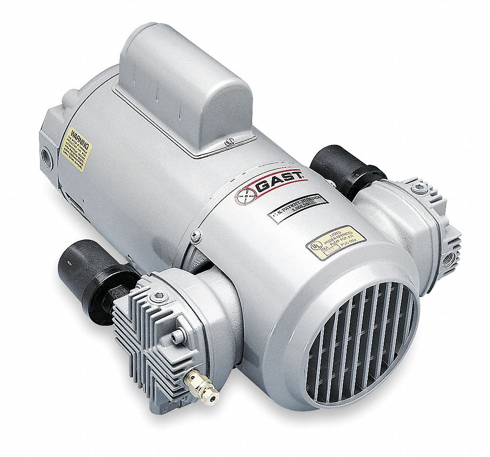 Gast Piston Air Compressor, 0.75 hp, 1 Phase  5HCD-43-M550NGX