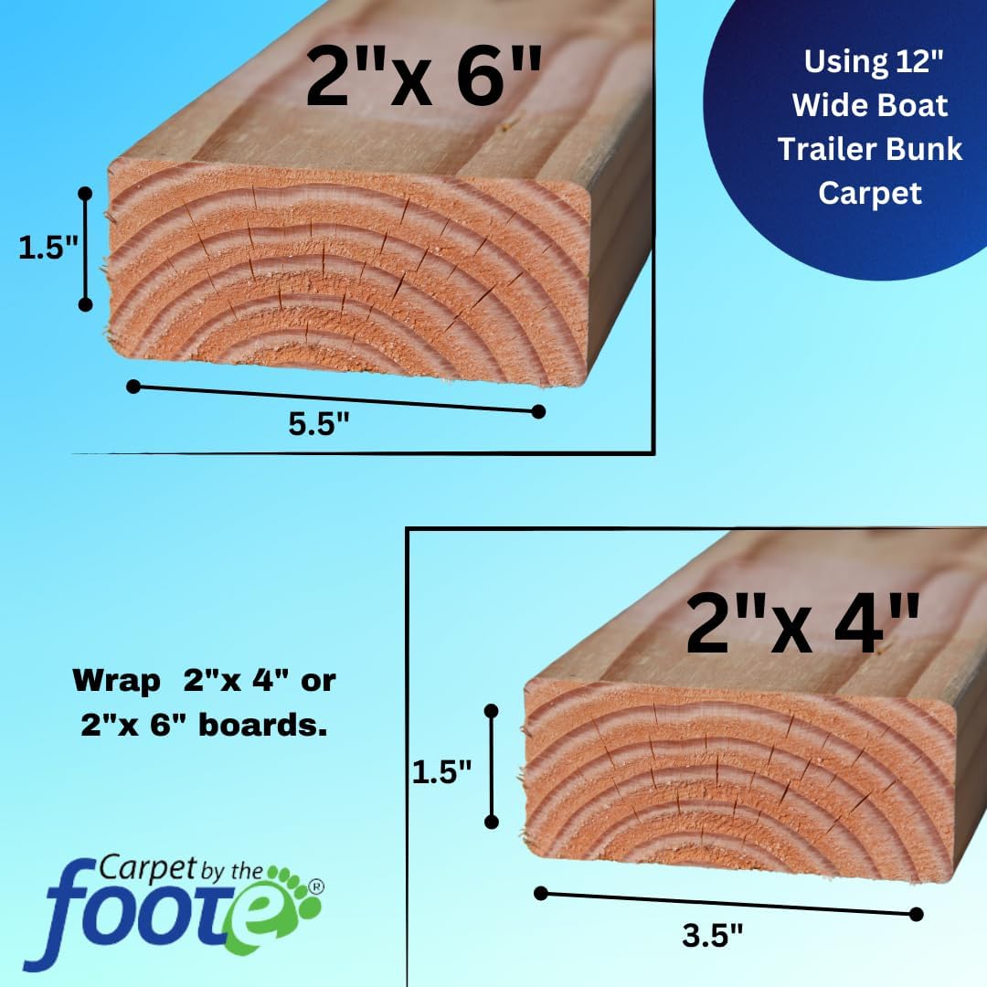 Boat Trailer Bunk Carpet, Trailer Guide Carpet, Marine Carpet, Boat Carpet, Bunk Padding, (Midnight Grey, 20oz 12