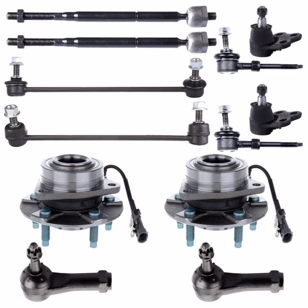 Teledu For 05-06 Equinox 06 Torrent 02-07 Vue 12pc Front Wheel Bearings & Hub+TieRods