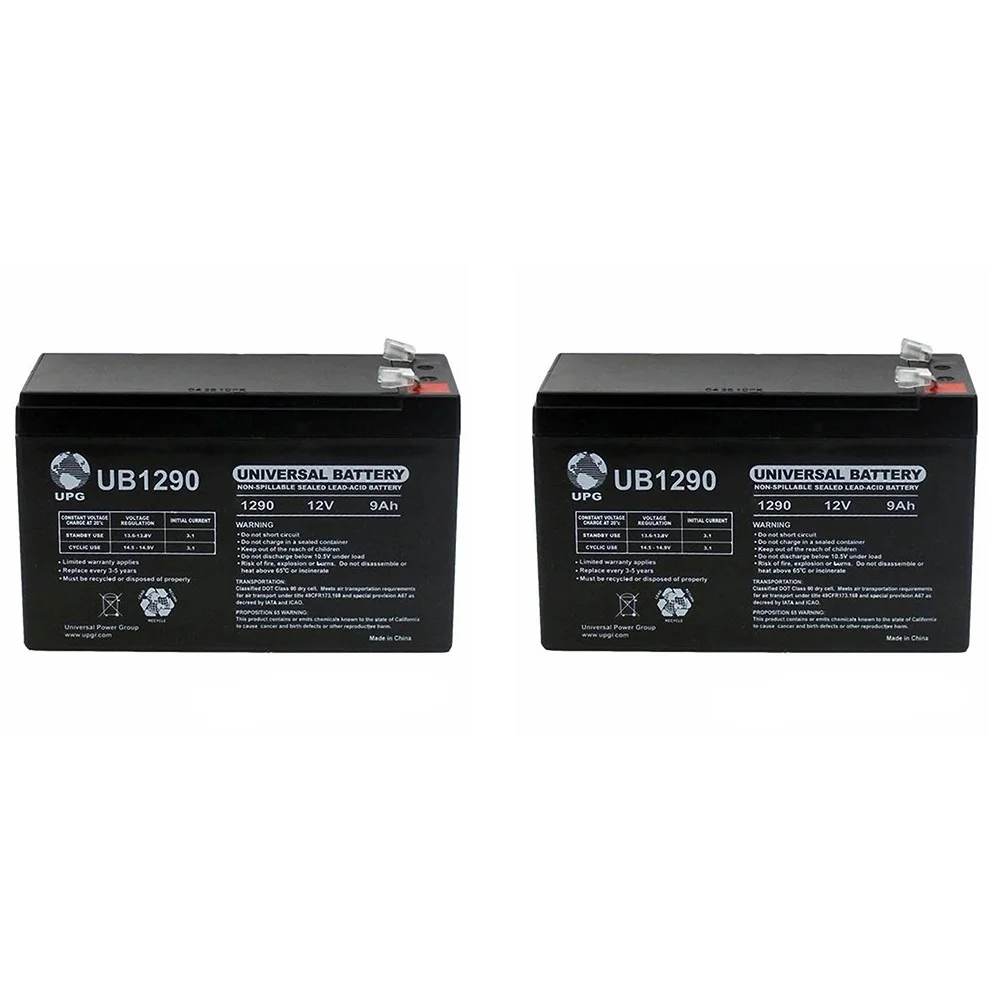 12V 9AH Sealed Lead Acid SLA Replacement Battery for RBC51 - 2 Pack