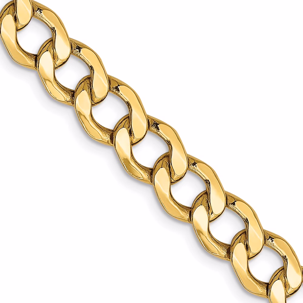 10k 7mm Semi-Solid Curb Link Chain Q10BC110-24