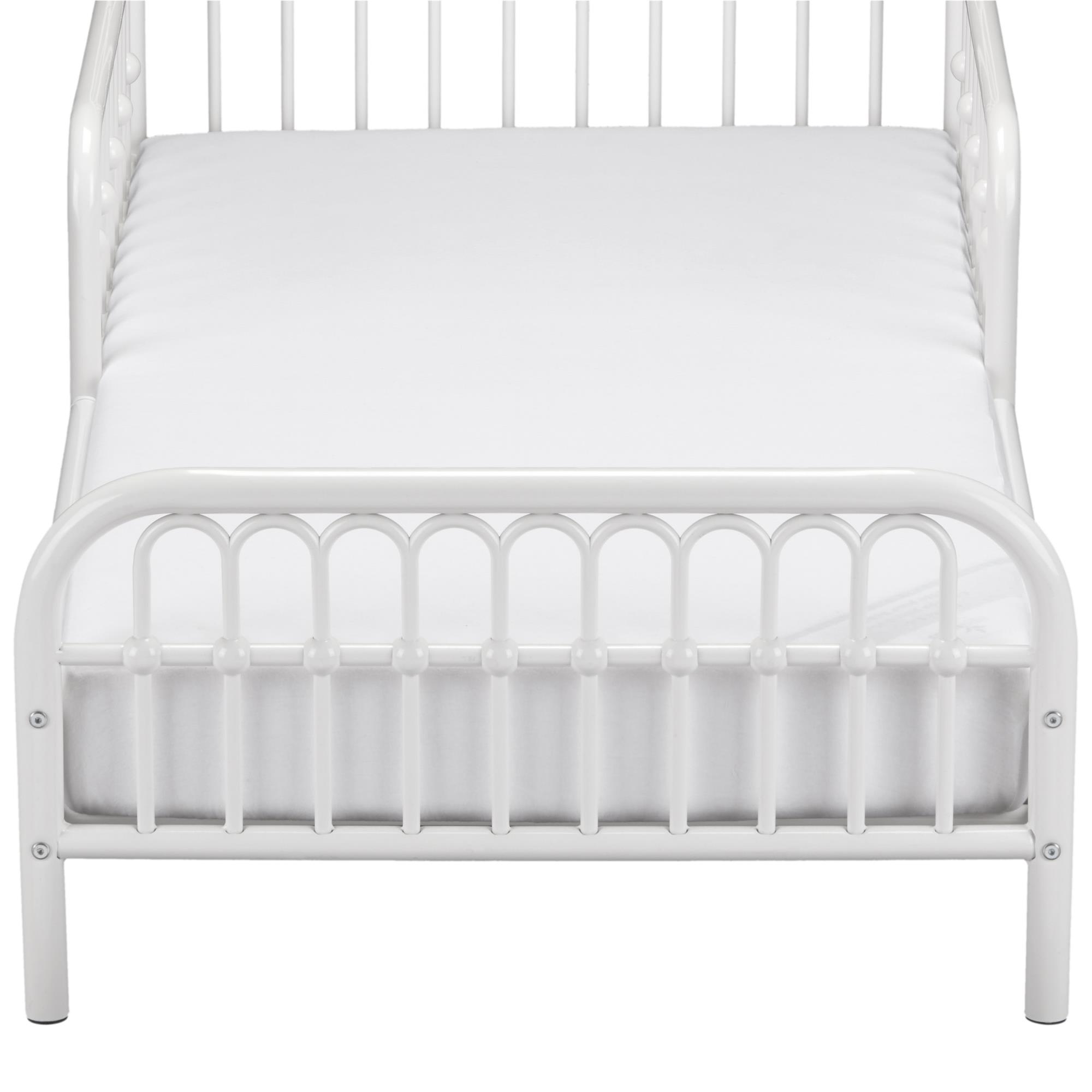 Little Seeds Monarch Hill Ivy Metal Toddler Bed with Safety 1st Sweet Dreams Baby & Toddler Mattress, Off White
