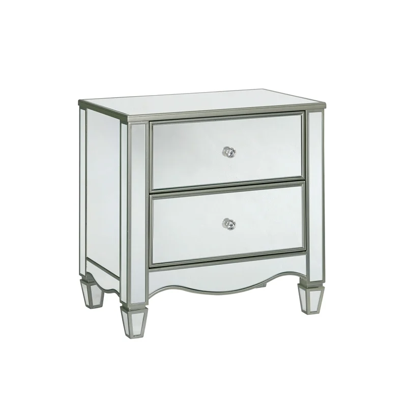 FOA Gavvi Glam 3-Piece Silver Wood Bedroom Set - Cal King + Nightstand + Dresser