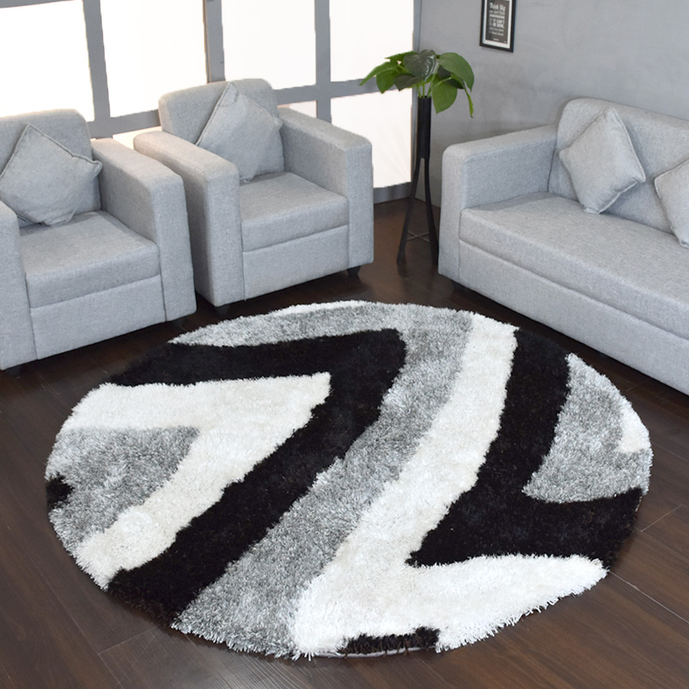 Rugsotic Carpets Hand Tufted Shag, Contemporary Polyester Round Area Rug, Multicolor, 10'x10'