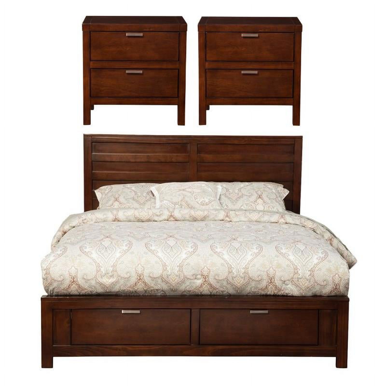 Home Square 3 Piece Set with 2-Drawer Nightstand Dresser & Full Size Storage Bed