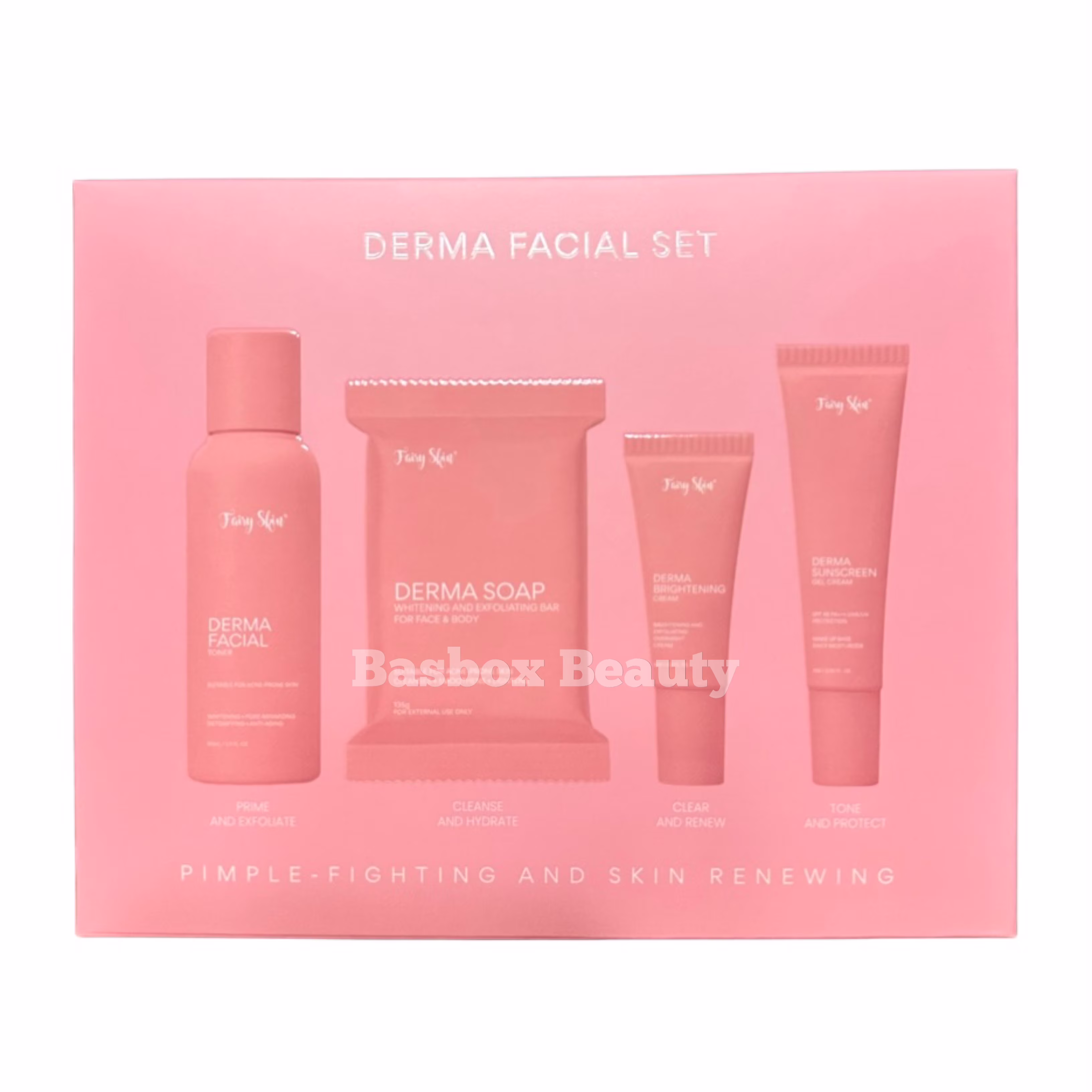 Fairy Skin Derma Facial Set  (Soap, Toner, Cream & Sunblock) (New Packaging)
