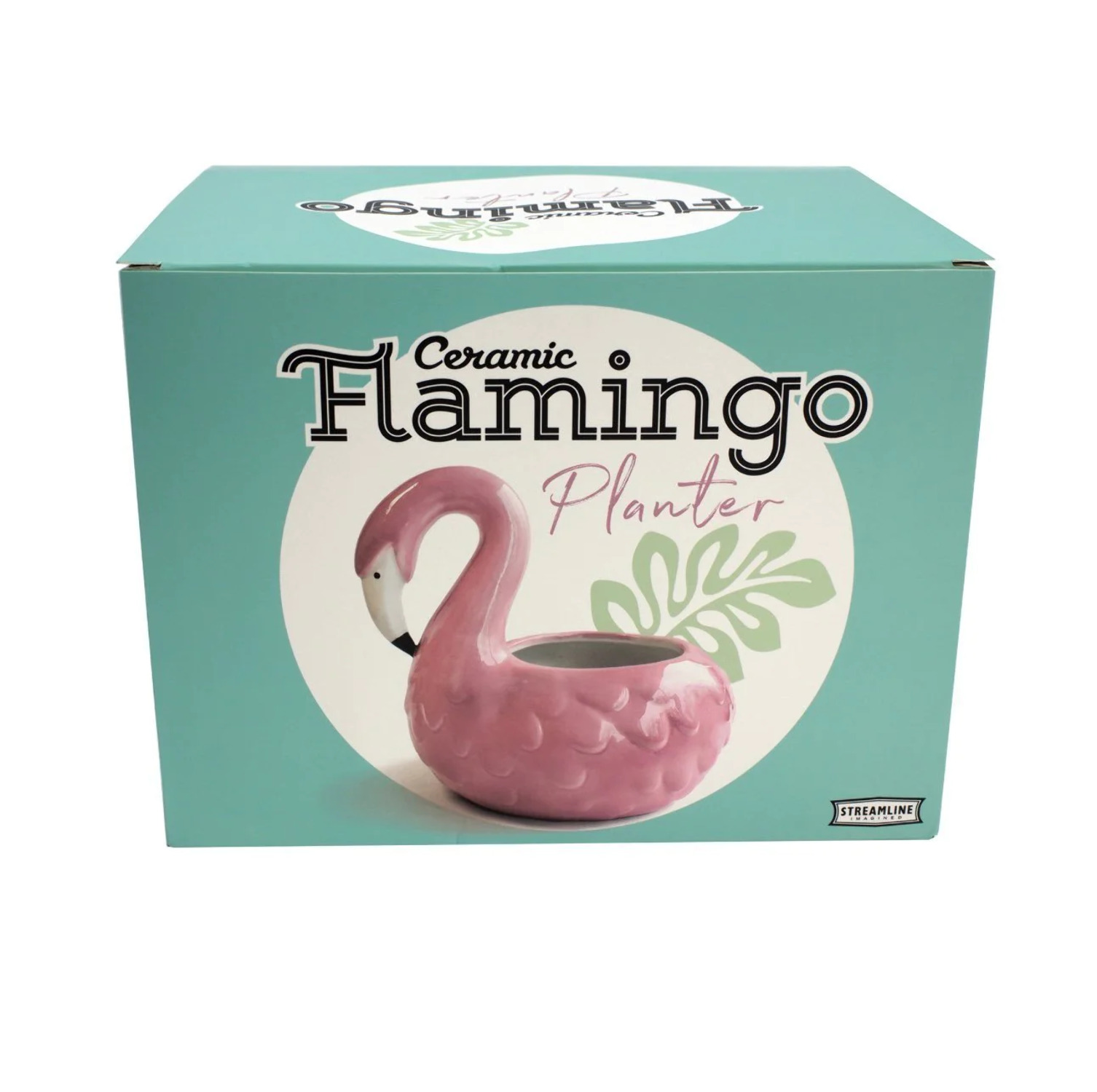 Streamline Imagined Flamingo Ceramic Planter Pot