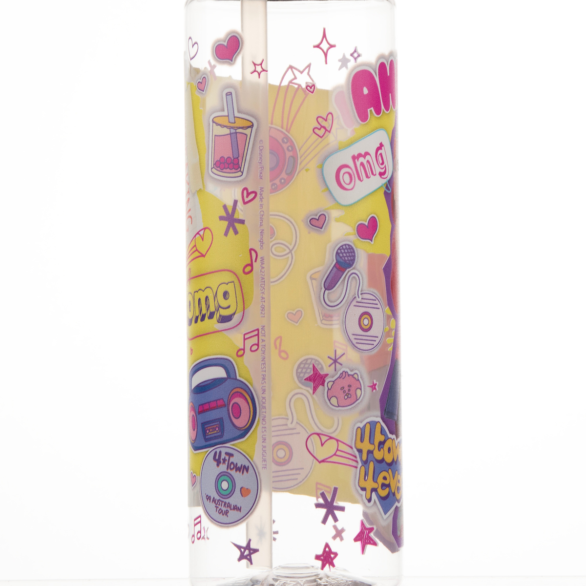 Turning Red Image Collage 24-Ounce Transparent Plastic Water Bottle With Spill-Proof Twist-On Lid-OSFA