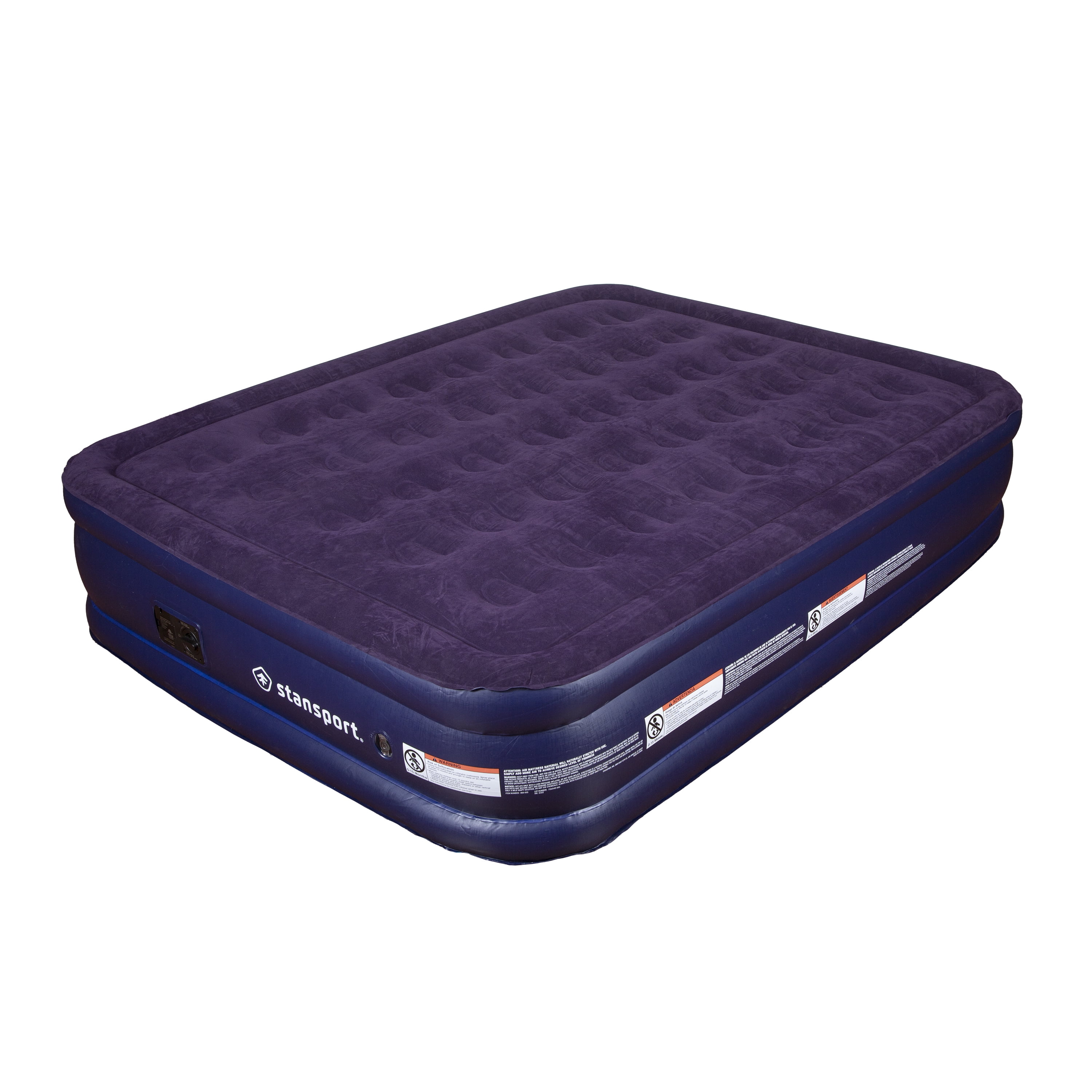 Stansport 383-100 Queen Double High Inflatable Air Bed - Blue - Camping Mattress Travel Blow up 18