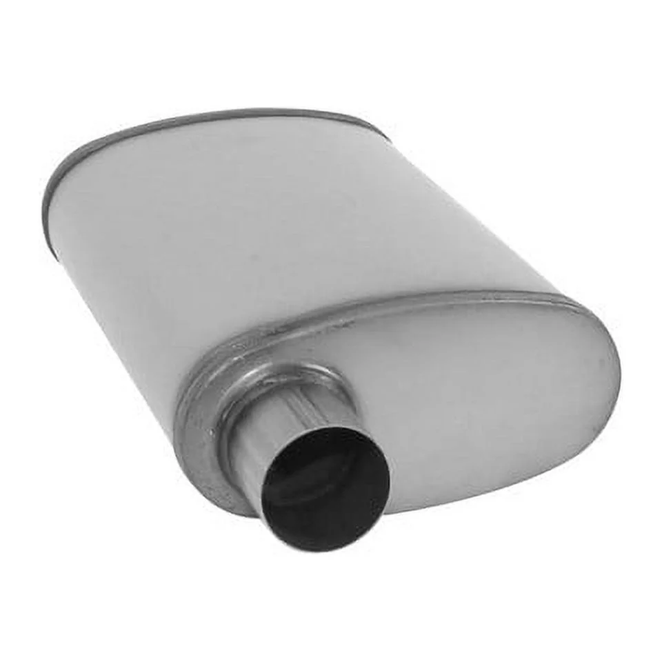 AP EXHAUST PRODUCTS XS1236 MUFFLER - XLERATOR STAINLESS STEEL, OVAL-O/O, 20IN OAL, 2.50IN