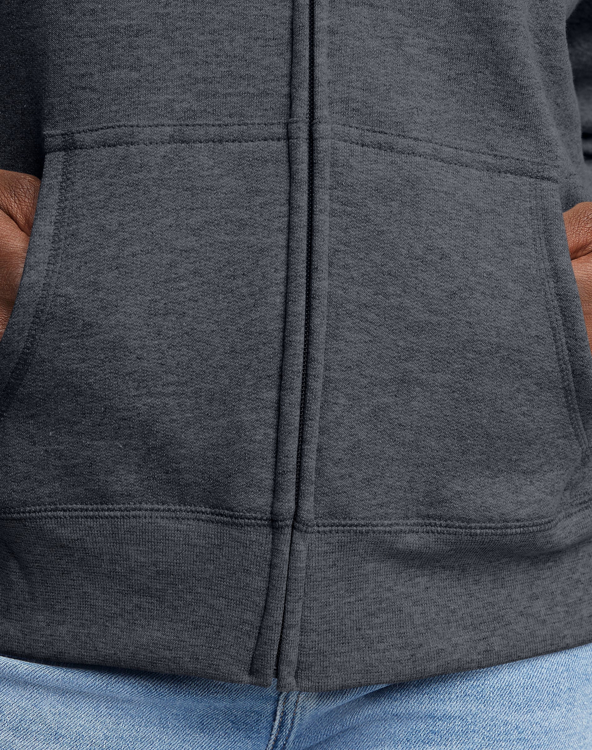 Hanes EcoSmart Women’s Fleece Zip Hoodie Slate Heather L