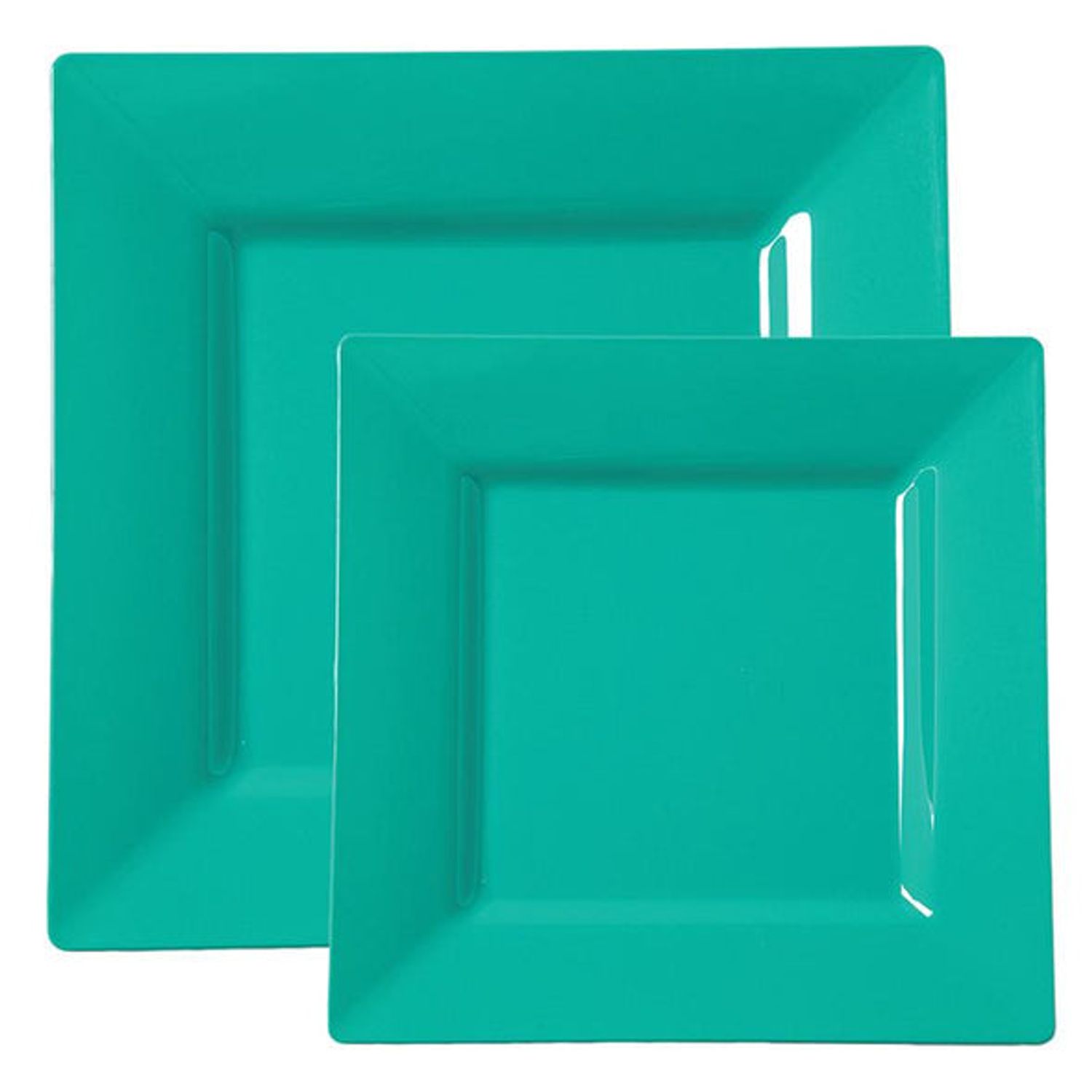 Smarty Sea Aqua Square Plastic Plates Dinnerware Value Set 240ct