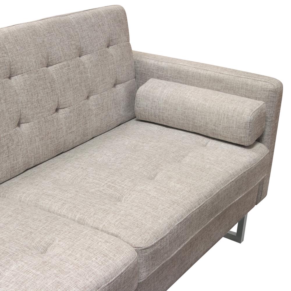 Nova Lifestyle Opus Convertible Tufted Sofa in Barley Fabric