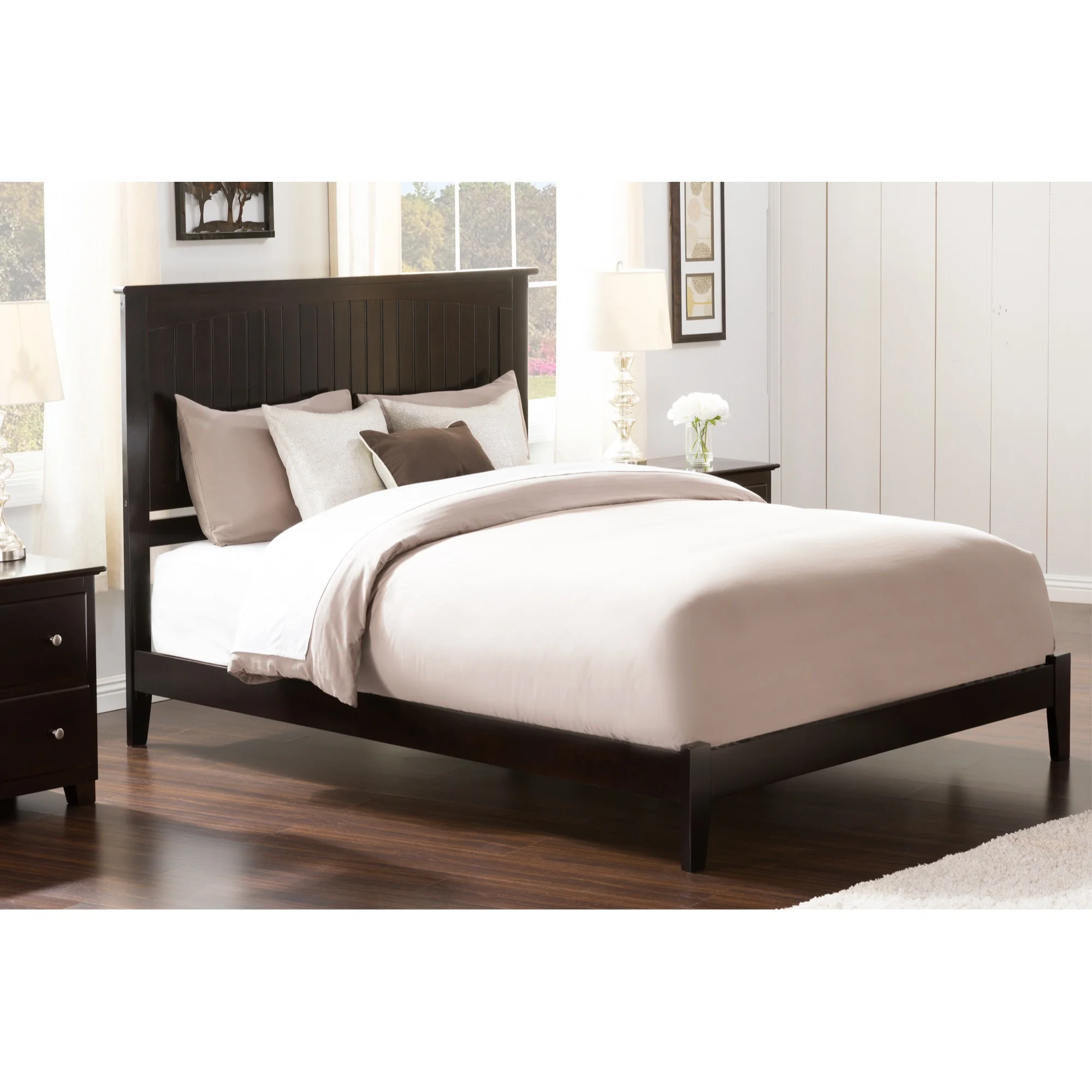 Nantucket Queen Low Profile Wood Platform Bed in Espresso