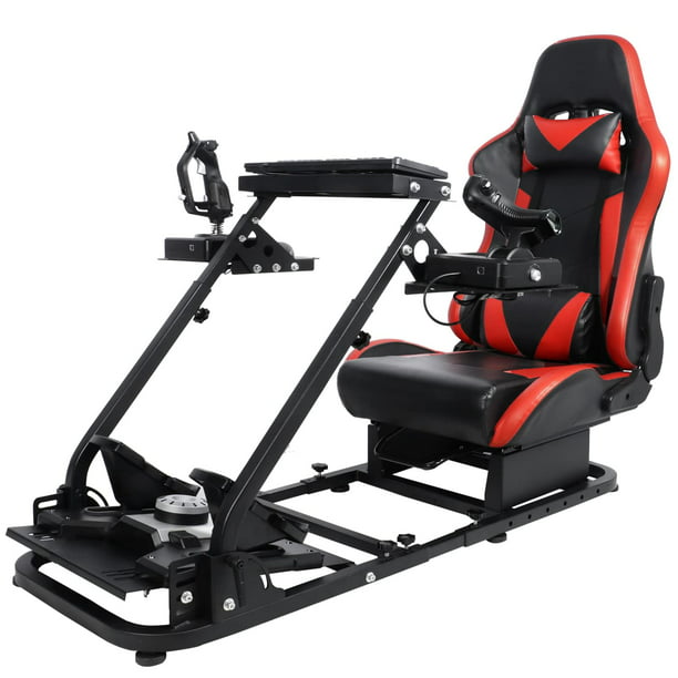 Marada Flight Racing Sim Cockpit with Game Seat Foldable Fit for HOTAS Warthog Thrustmaster Logitech