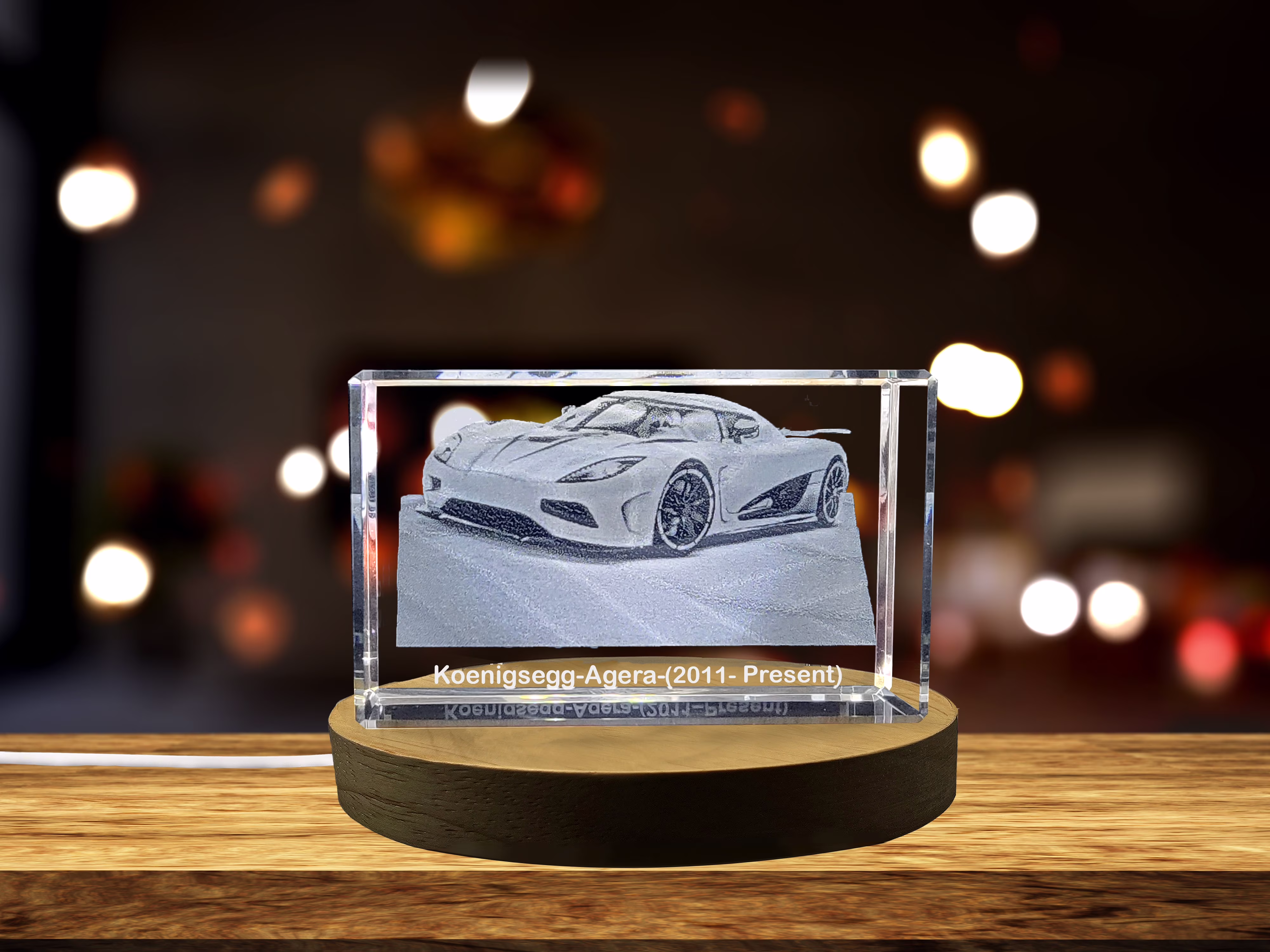 Unleash the Hypercar Beast: Koenigsegg Agera (2011–Present) - 3D Engraved Crystal Tribute