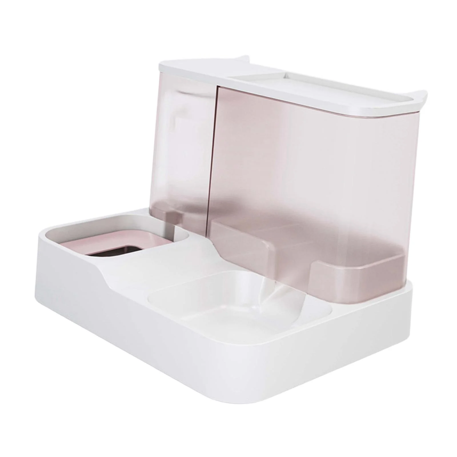 Pet Automatic Feeder Waterer, Water Bottle Food Bowls Drinking Fountain Feeding Product Container for dogs Supplies Kitten Supplies Pink