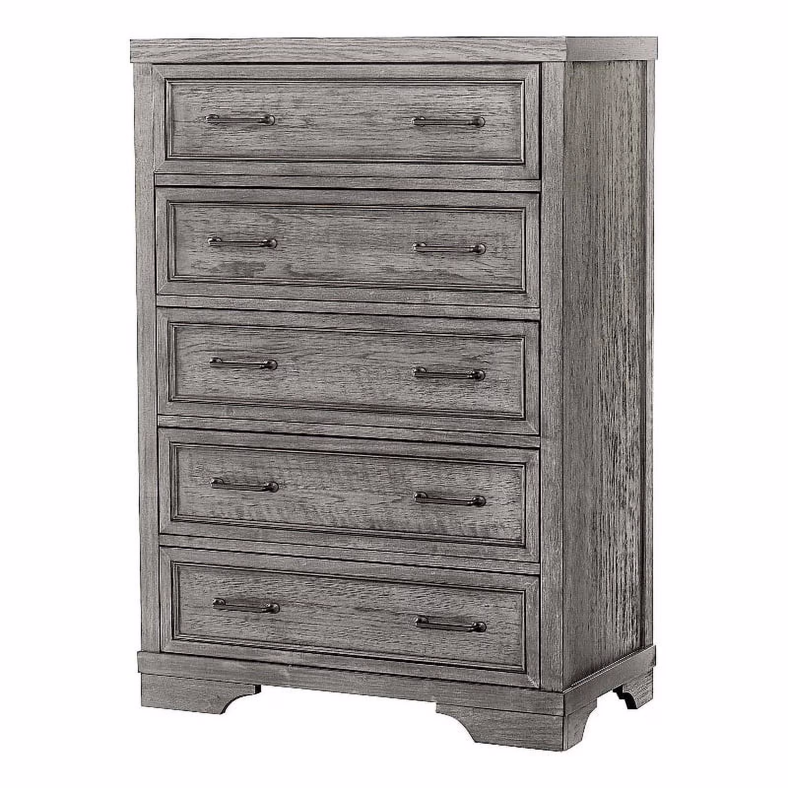 Westwood Design Foundry 5-Drawer Traditional Wood Chest in Brushed Pewter