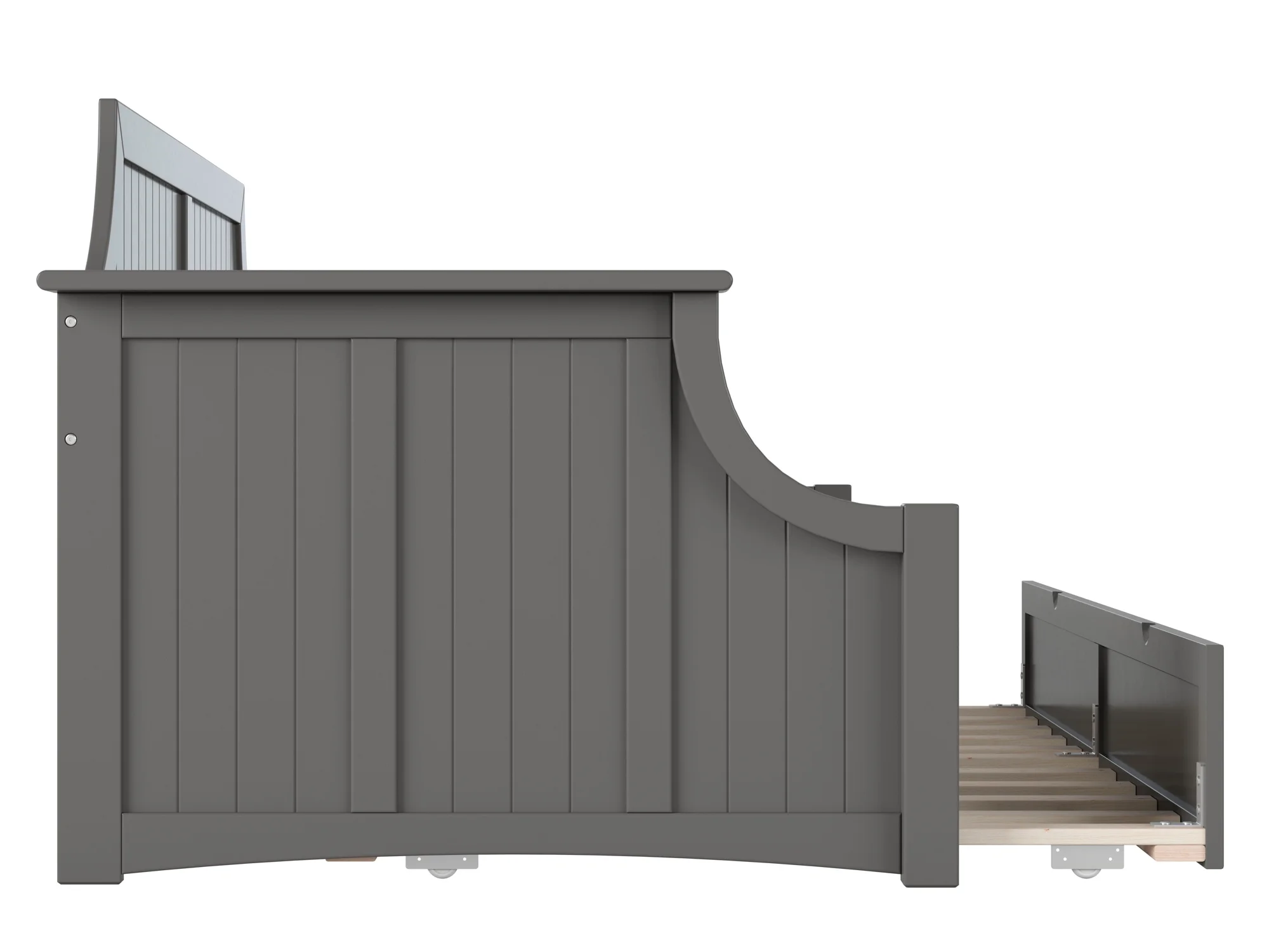 AFI Twin Daybed with Twin Trundle Roll Out Guest Bed in Solid Wood Cambridge Design, Grey