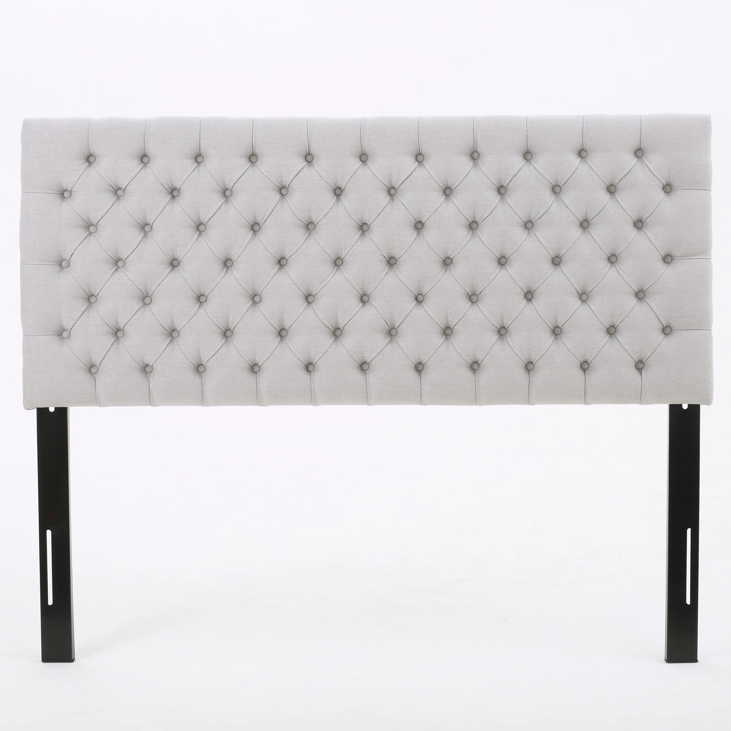 Noble House Conner Fabric Queen Full Headboard, Light Grey