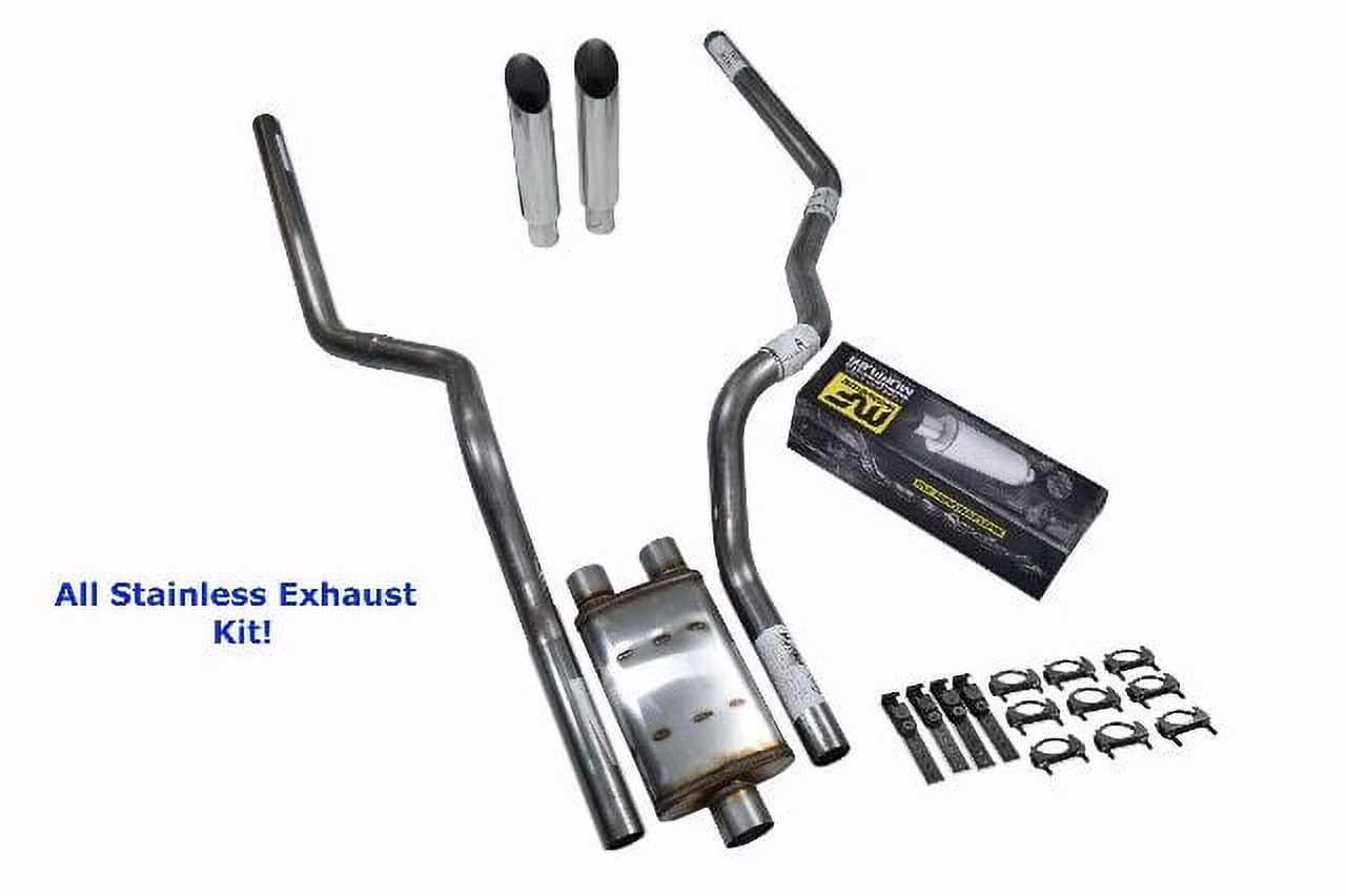 All-Stainless Dual Exhaust Kit Ford F-150 04-14 MagnaFlow XL Slash Tip Rear Exit