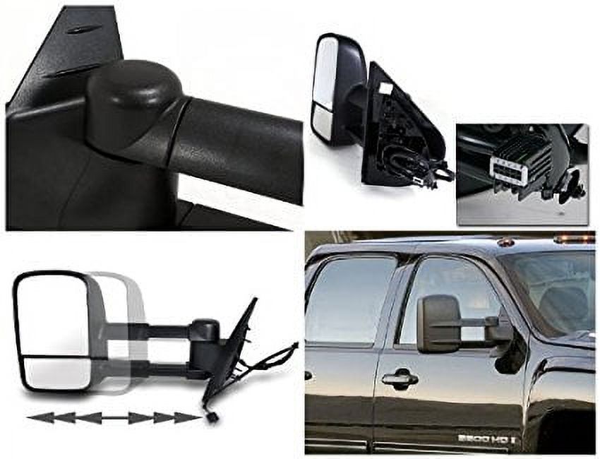 Spec-D Tuning RMX-SIV07H-P-FS Chevrolet Silverado Sierra Tow Trailer Power Heated Side Door Mirrors