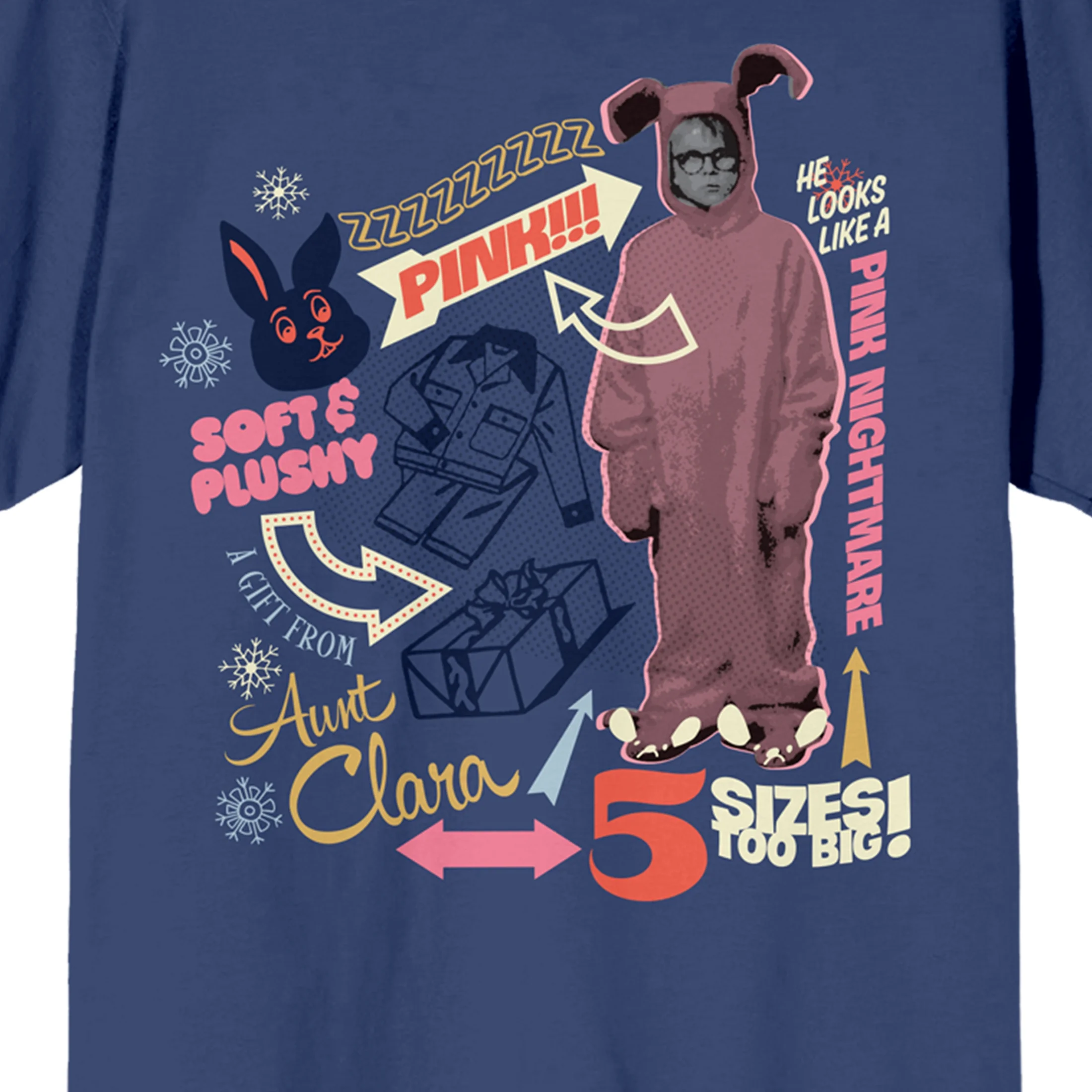 A Christmas Story Pink Nightmare Unisex Navy T-shirt-Medium