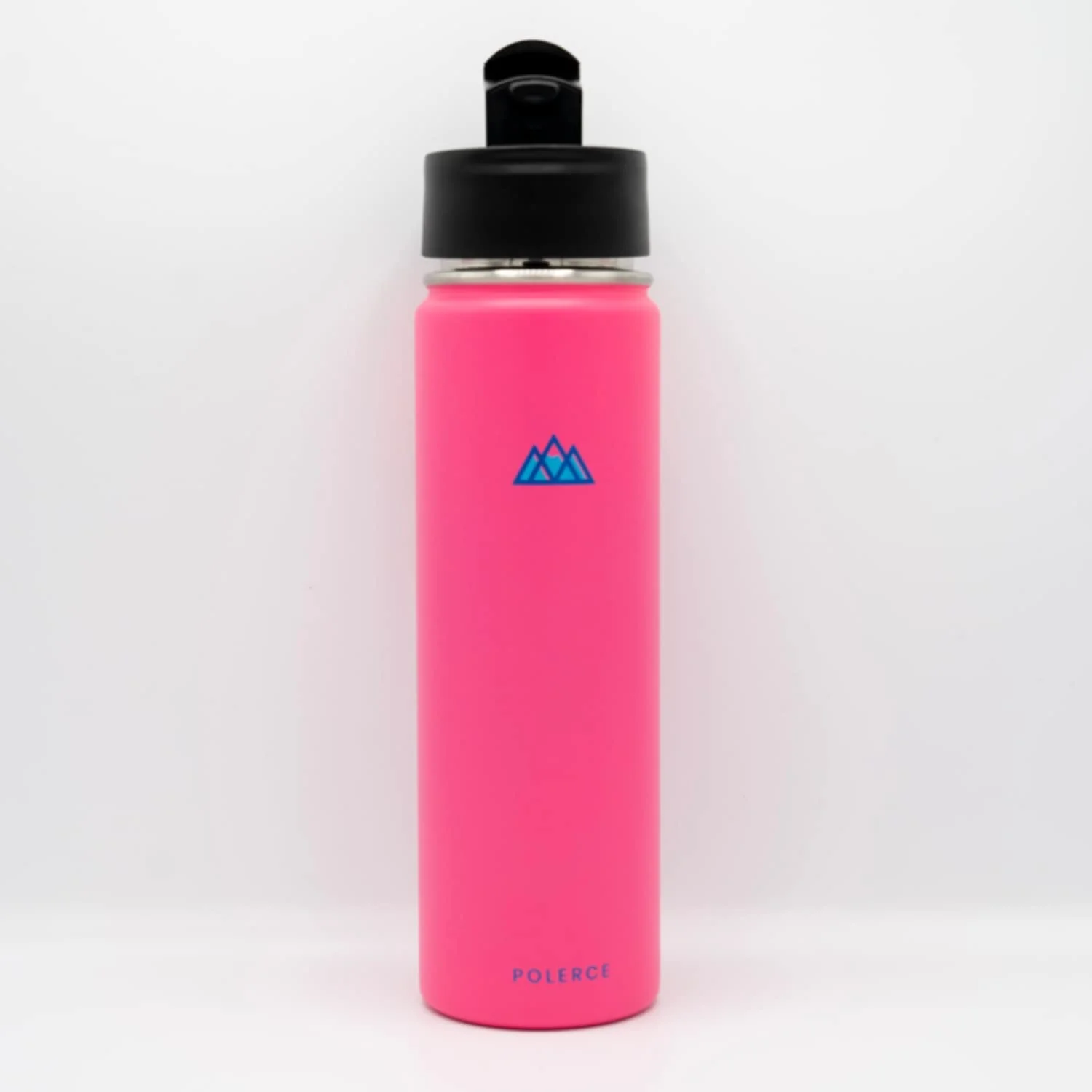 Vacuum Insulated Bottle with 3 Lids - Stainless Steel Thermally Insulated Flask - by Polerce (21 Oz, Pink)