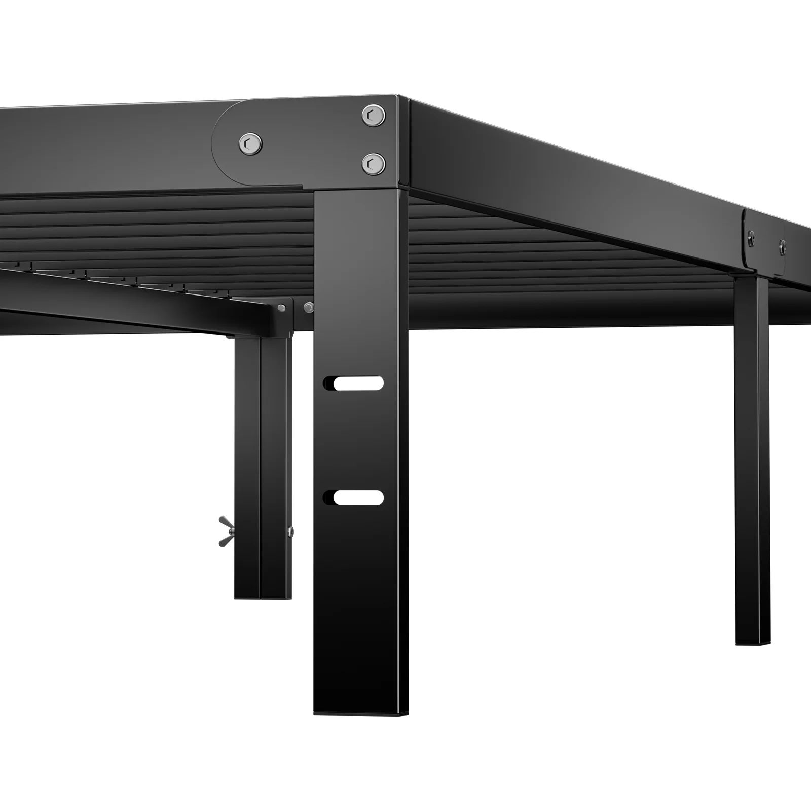 Yangming Bed Frame, Durable Metal Platform Bed Frame with Underbed Storage Space, 14 Inches High, Strong Steel Slats, No Need for Box Spring, Queen Size