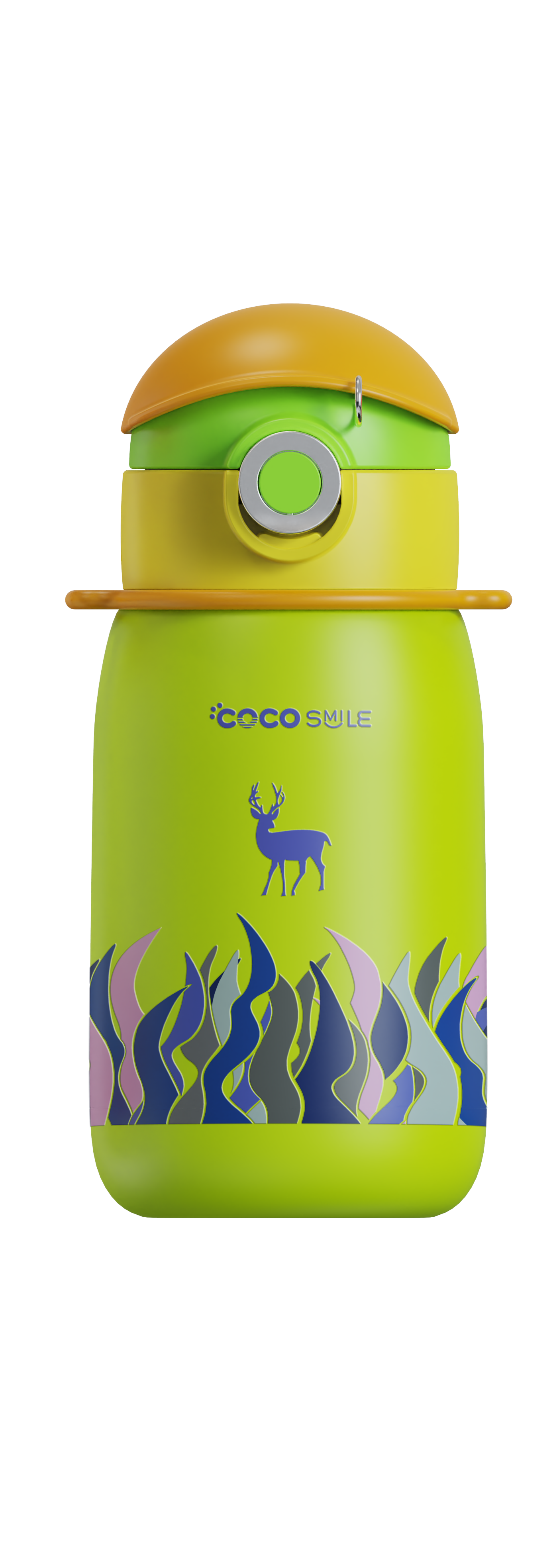 Coco Cap Deer Straw Thermos Cup (Lime Green)
