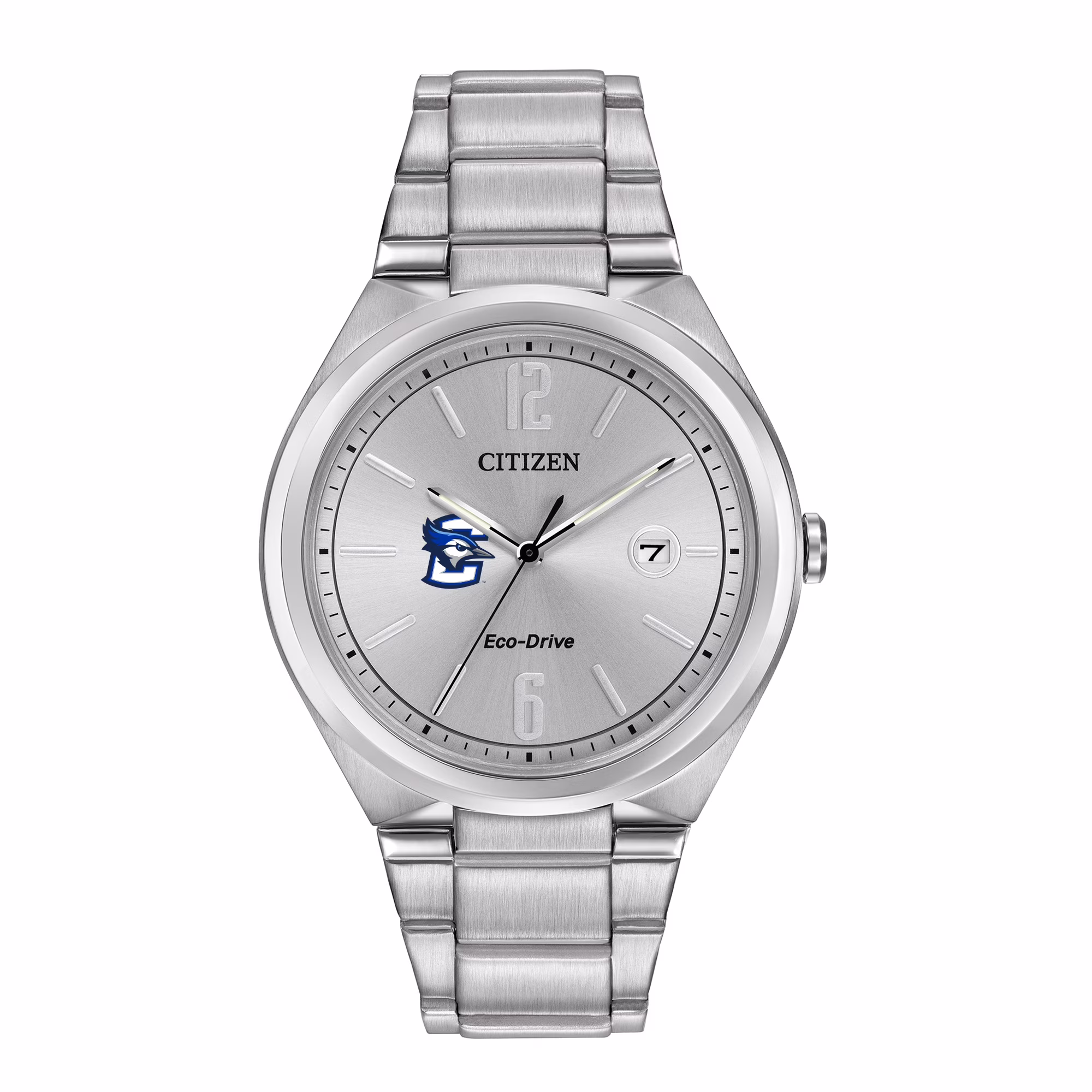 Men's Citizen Watch Silver Creighton Bluejays Citizen Eco-Drive Stainless Steel Watch