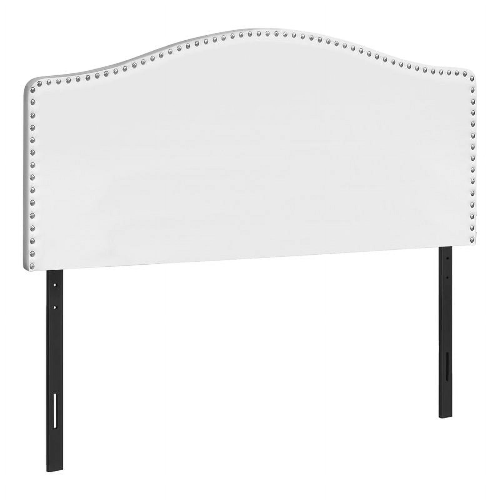 Bowery Hill Bed Headboard Queen Bedroom Upholstered Pu Leather Look White