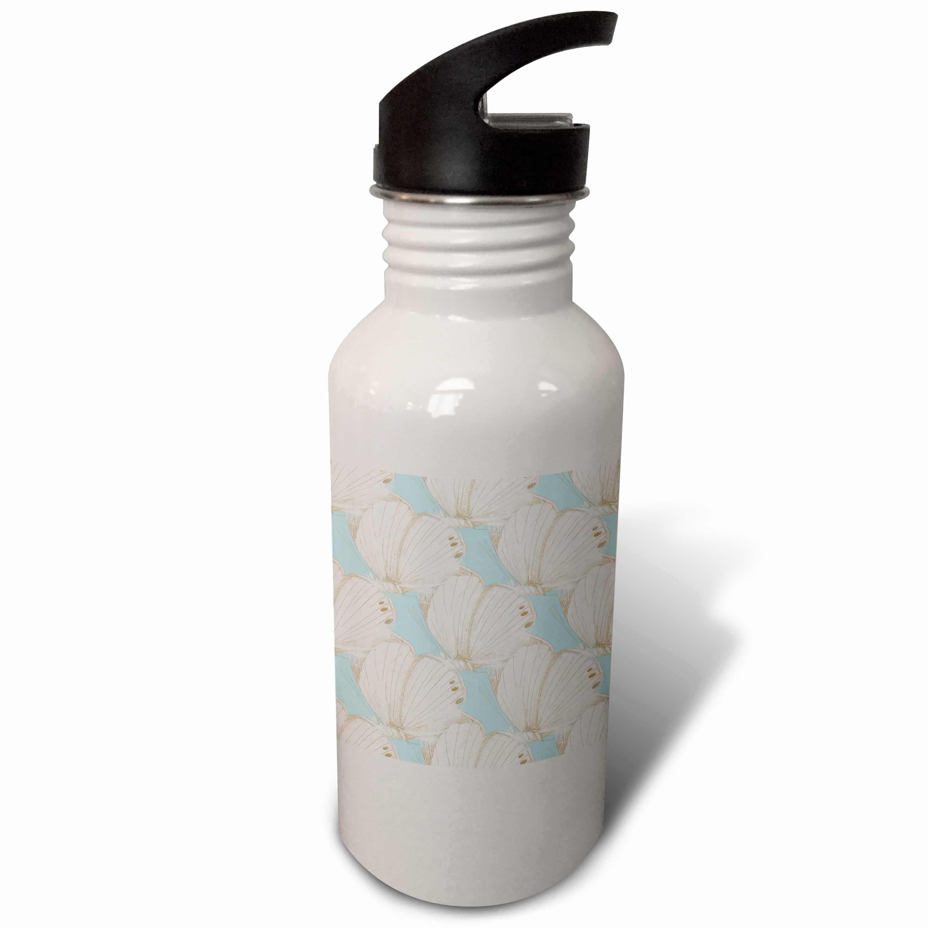 Pretty White Butterflies in a blue sky 21 oz Sports Water Bottle wb-164518-1
