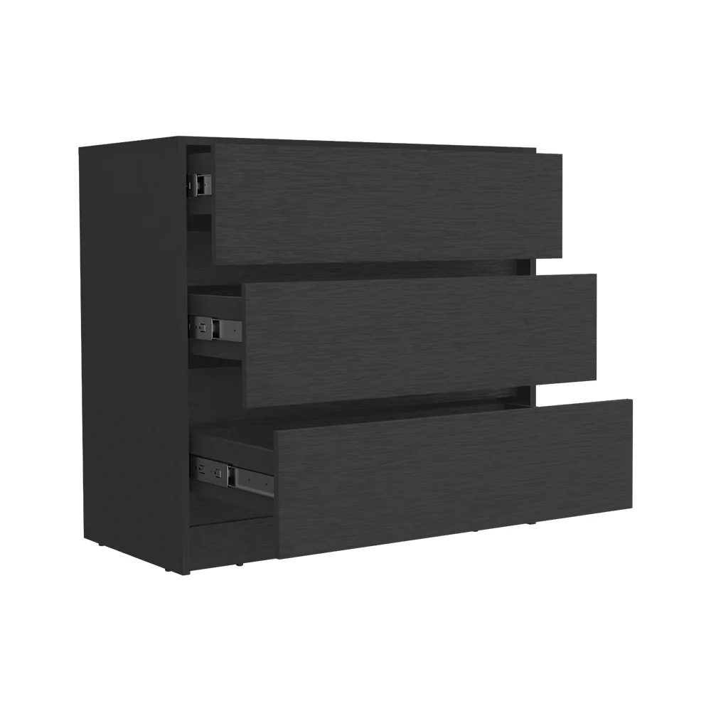 CoSoTower Dresser Maldus, Three Drawers, Black Wengue Finish