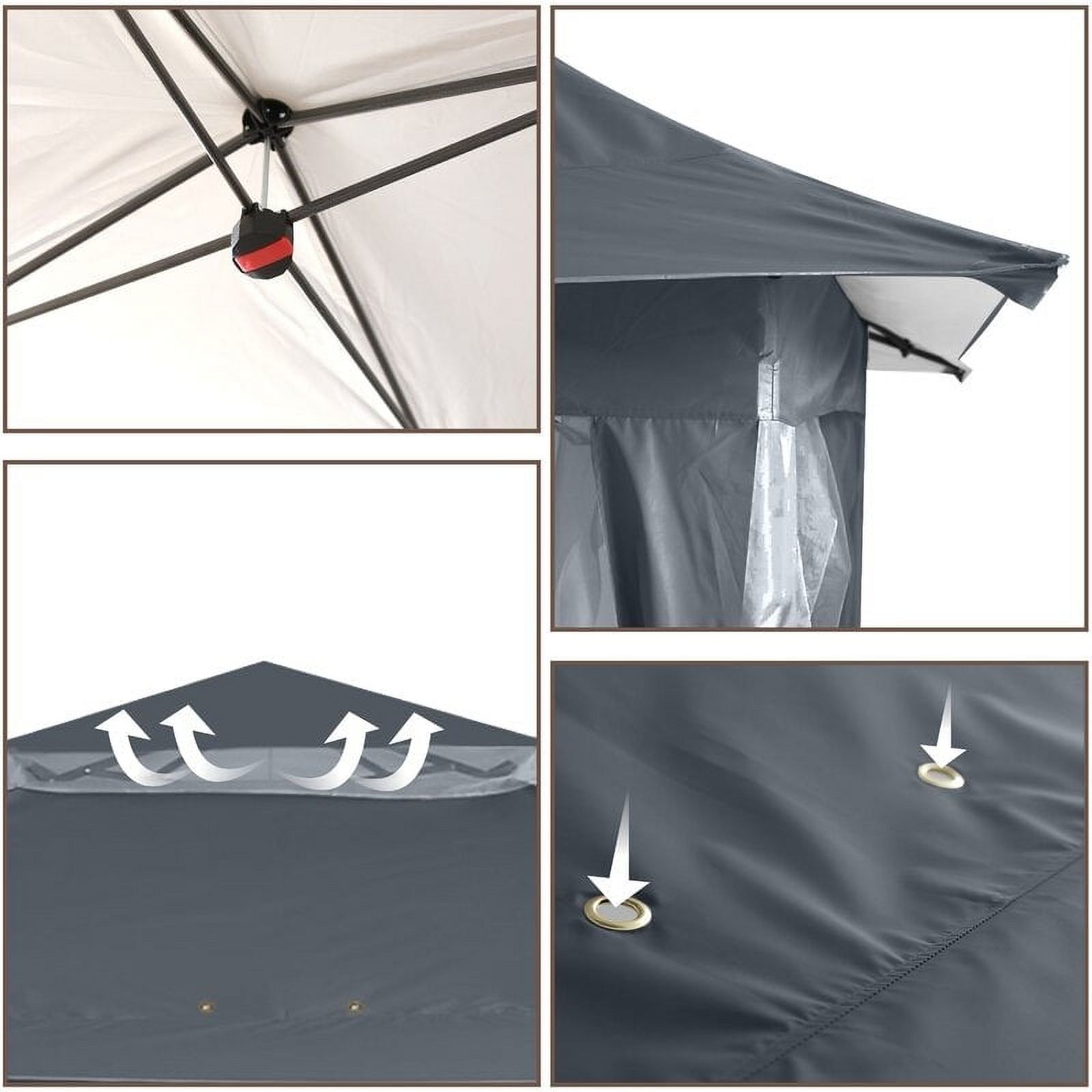 ABCCANOPY 13'x13' Pop Up Gazebo with Mosquito Netting - 13ftx13ft Grey