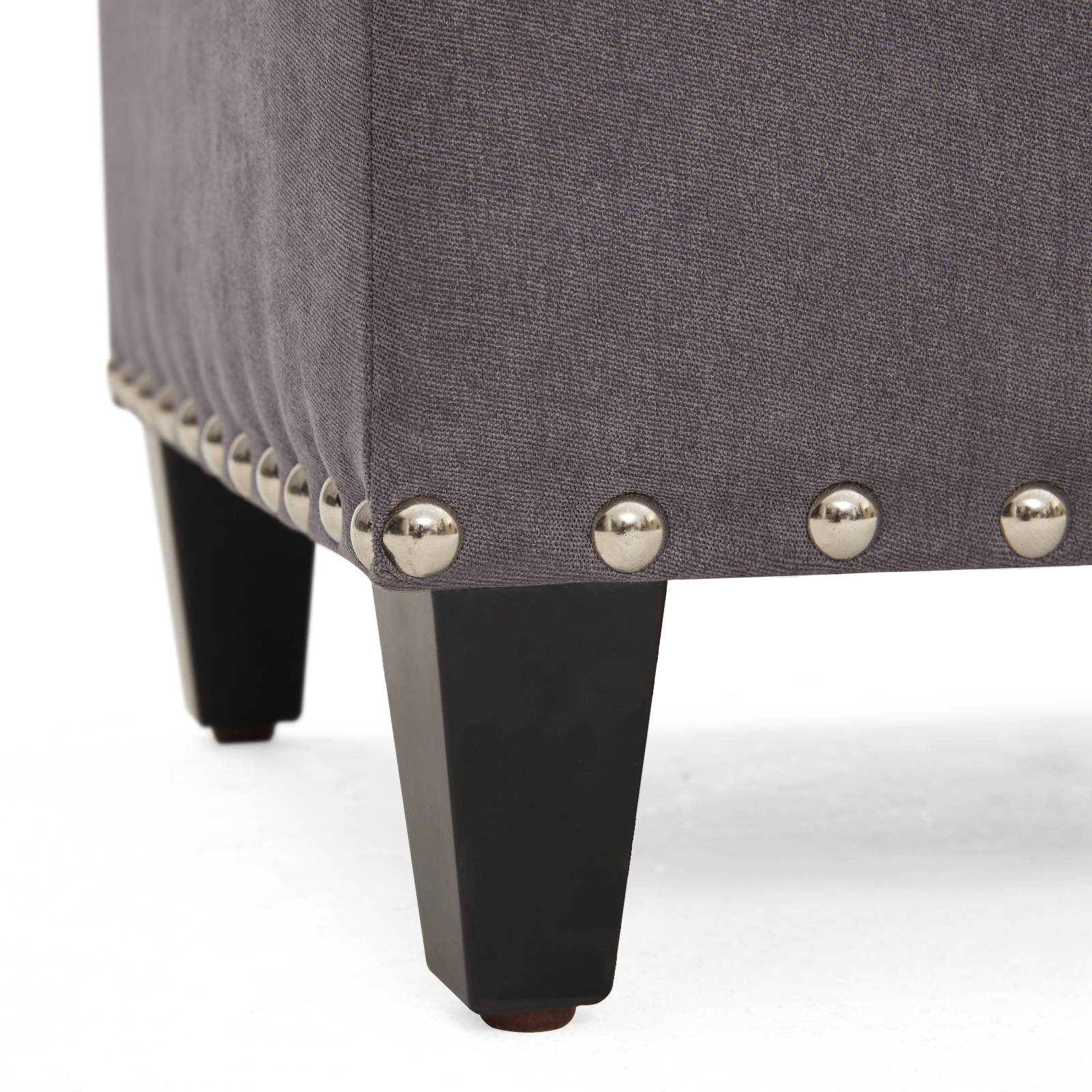 HUIMO Ottoman with Storage, 41-inch Upholstered Fabric Storage Bench with Safety Hinge, Ottoman Bench with Button-Tufted, for Bedroom, Living Room, End of Bed Bench (Grey)