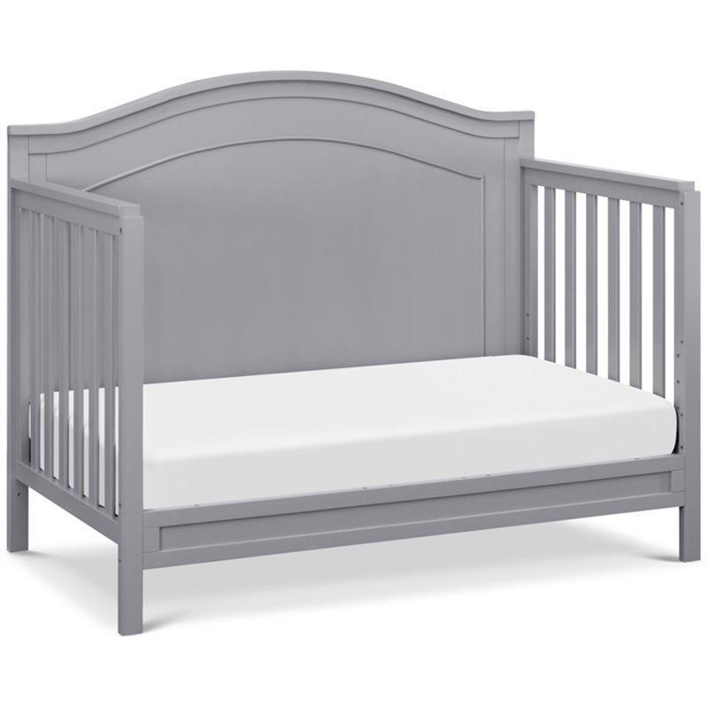4-in-1 Convertible Crib and Dresser Set with Removable Changing Tray in Gray