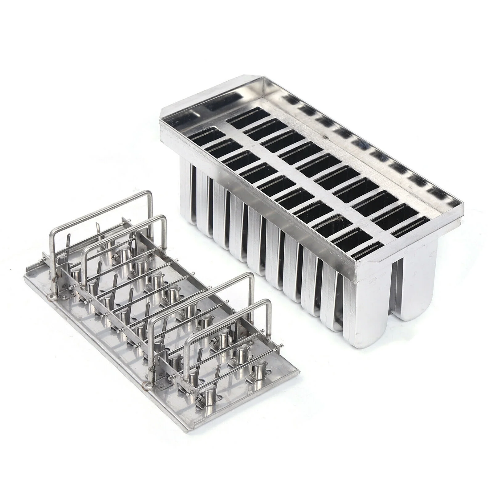 DENEST 20Pcs Ice Cream Mold Ice Popsicle Stick Holder Mold Stainless Steel