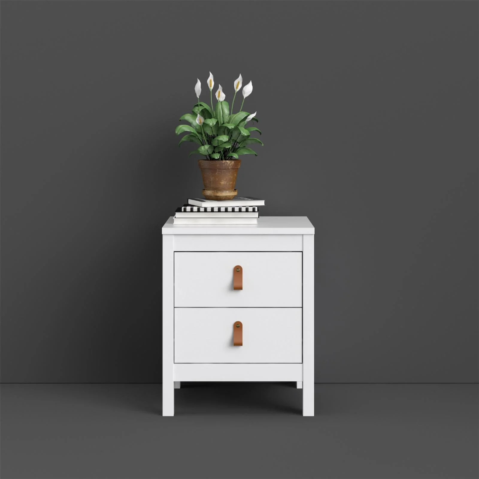 Tvilum Madrid 2 Drawer Nightstand in Black Matte