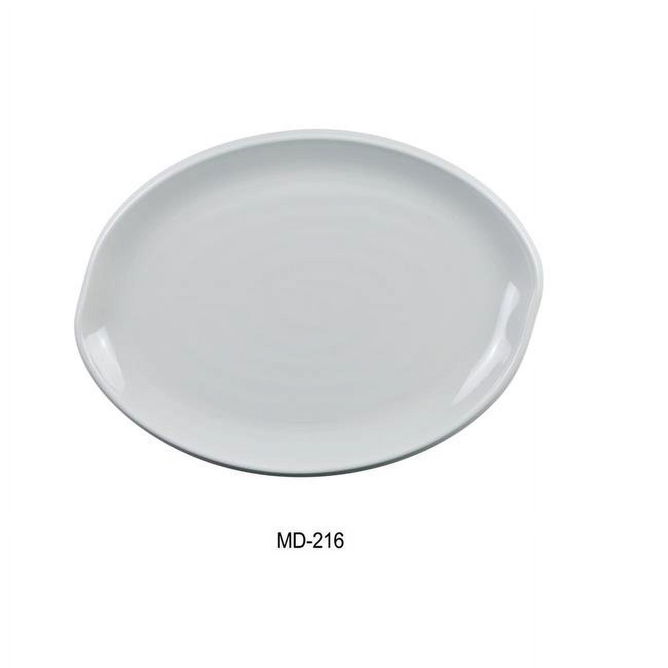 Yanco MD-216 Milando Oval Plate - Melamine, White - 11.5 x 16 in. - Pack of 12