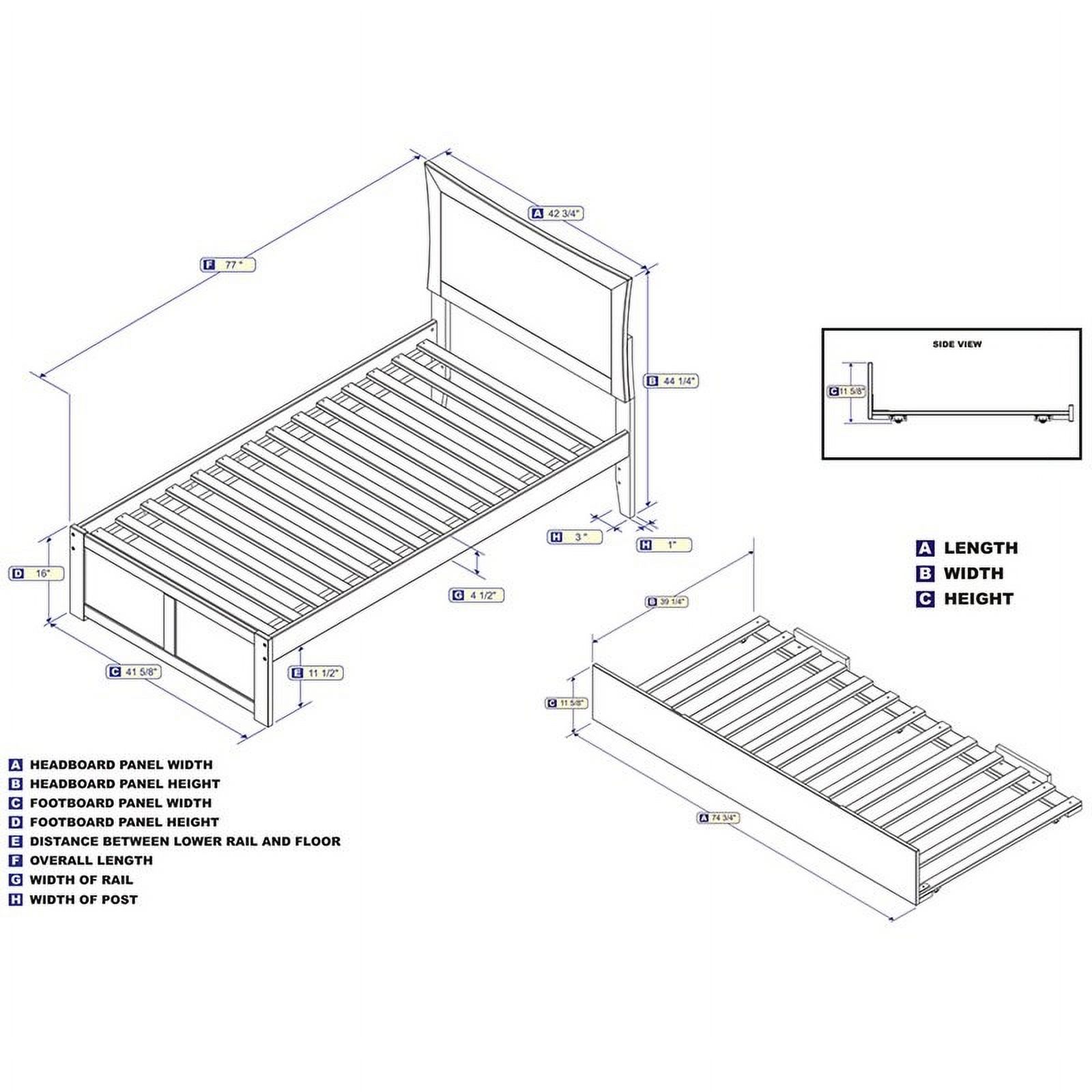 Roseberry Kids Transitional Solid Wood Twin Trundle Platform Bed in Espresso