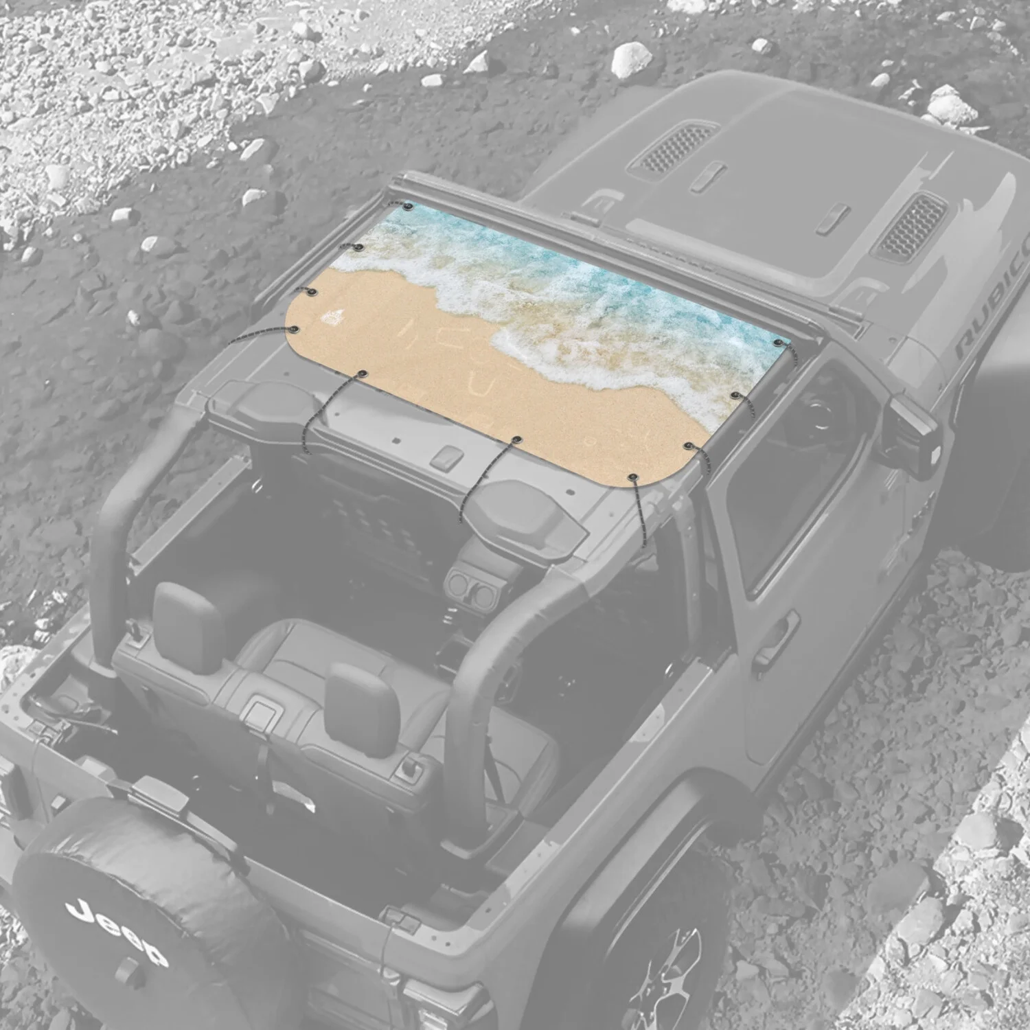 Wavy Beach - JL 2 Door Sunshade