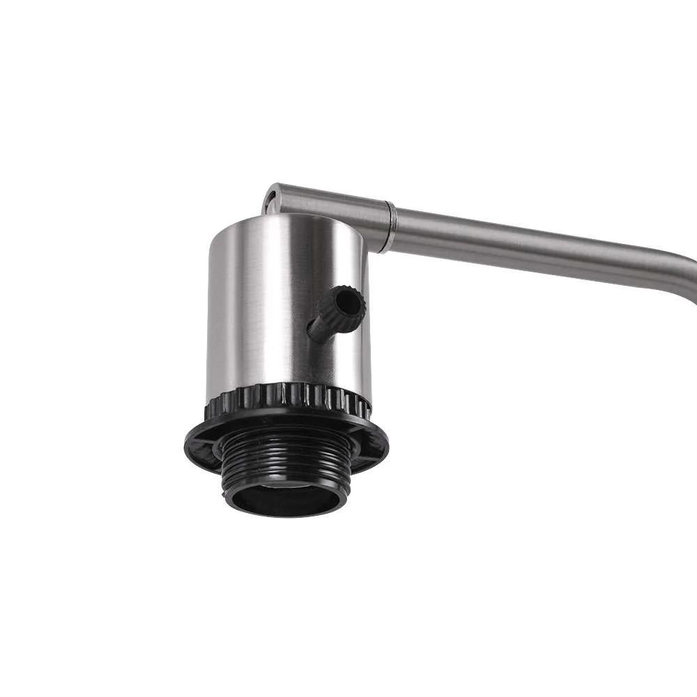 Modern Better Homes & Gardens Brushed Nickel Desk Lamp with Fabric Shade and AC Outlet, All Ages