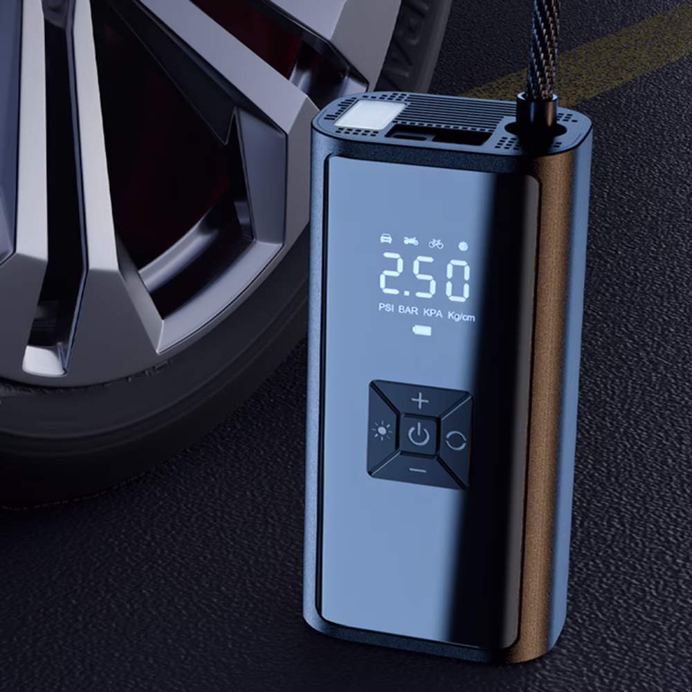 Apexeon 12V Car Digital Tire Inflator 150PSI Air Compressor Electric Inflator with Flashlight， Handy for Nighttime Tire Inflation