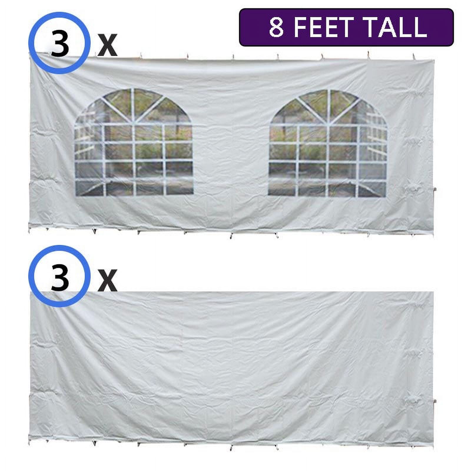 TentandTable Standard Sidewall Kit for 8 ft Tent Sides,White, 20 ft x 40 ft