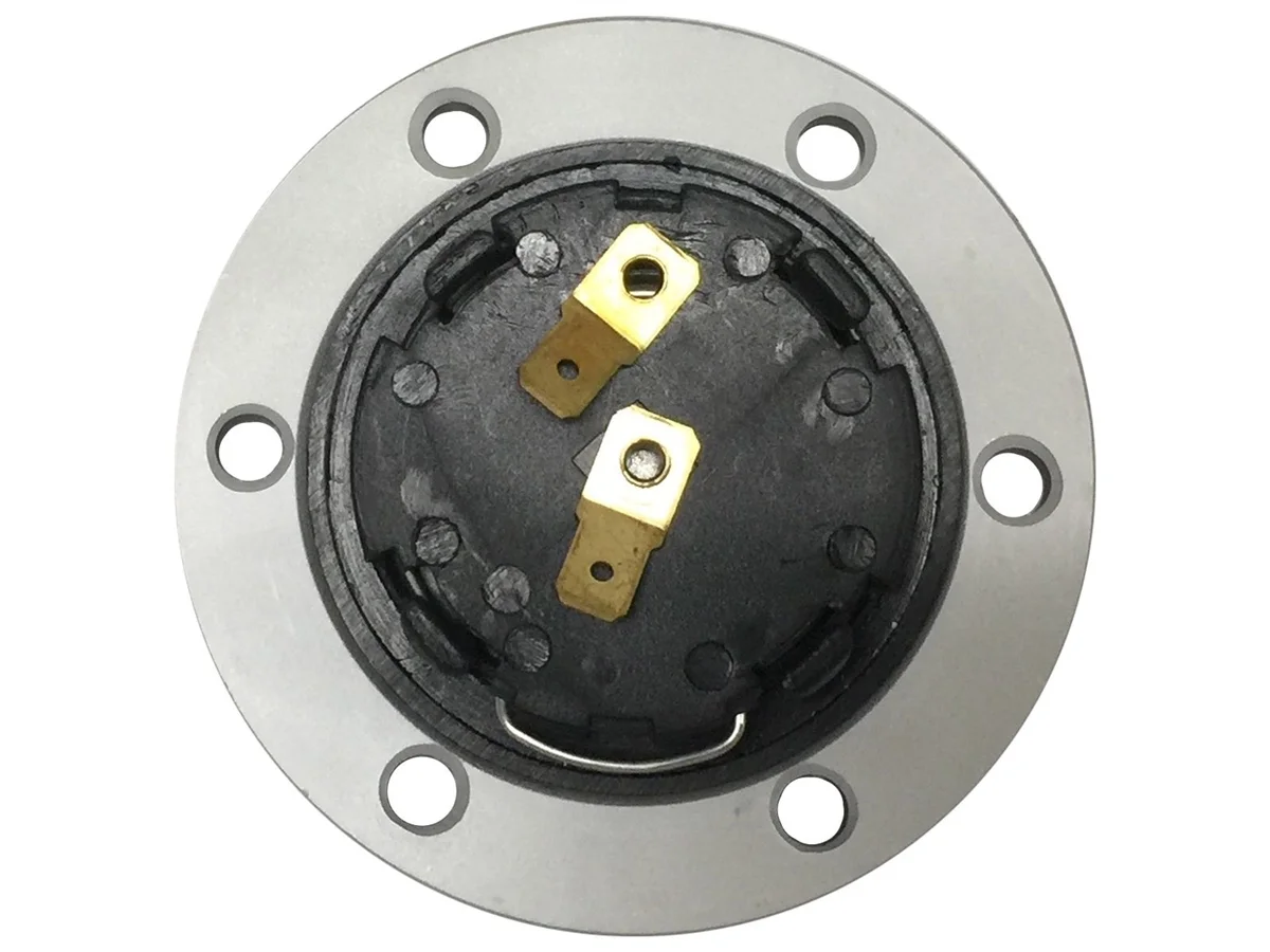 VSW 6-Bolt Brushed Horn Button with Laser Etched Castle Emblem STB1041BRU