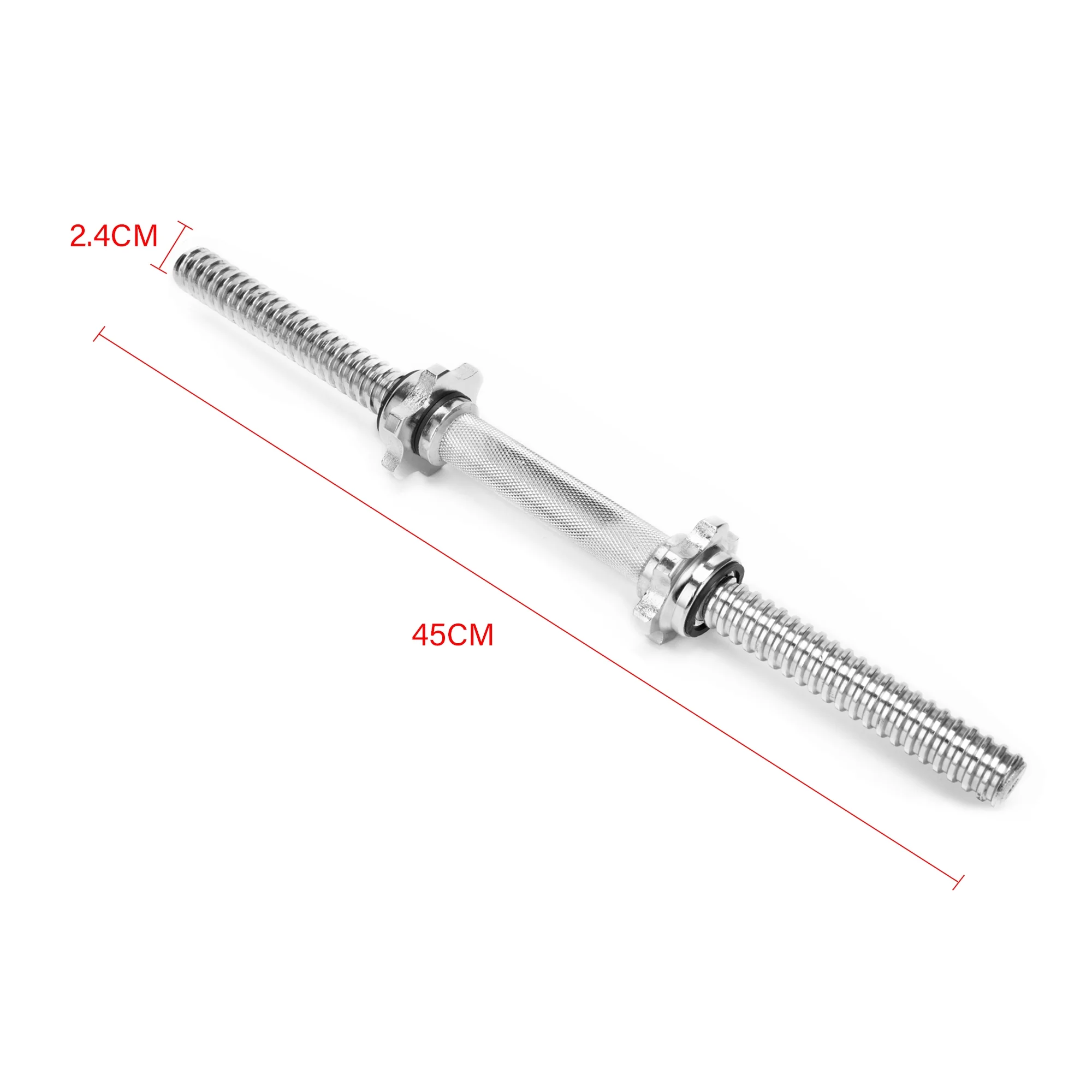 35-45CM Chrome Handles Dumbbell Bar Sports Fitness Muscles Power Exercise Weight Lifting Spinlock Collar Set