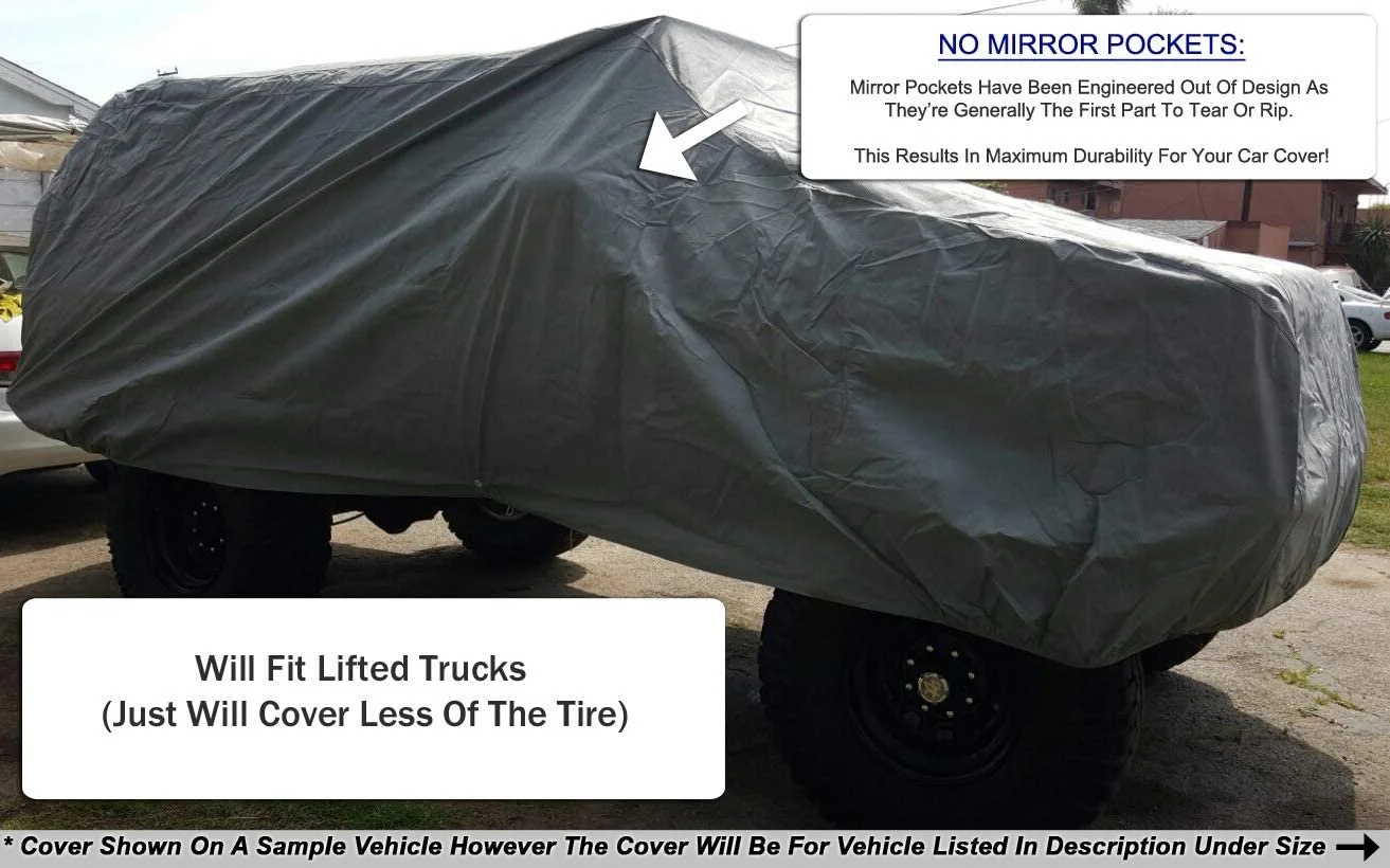 Weatherproof SUV Car Cover Compatible with Land Rover Defender 110 1983-1990 - 5L Outdoor & Indoor - Protect from Rain, Snow, Hail, Sun - Theft Cable Lock, Bag & Wind Straps
