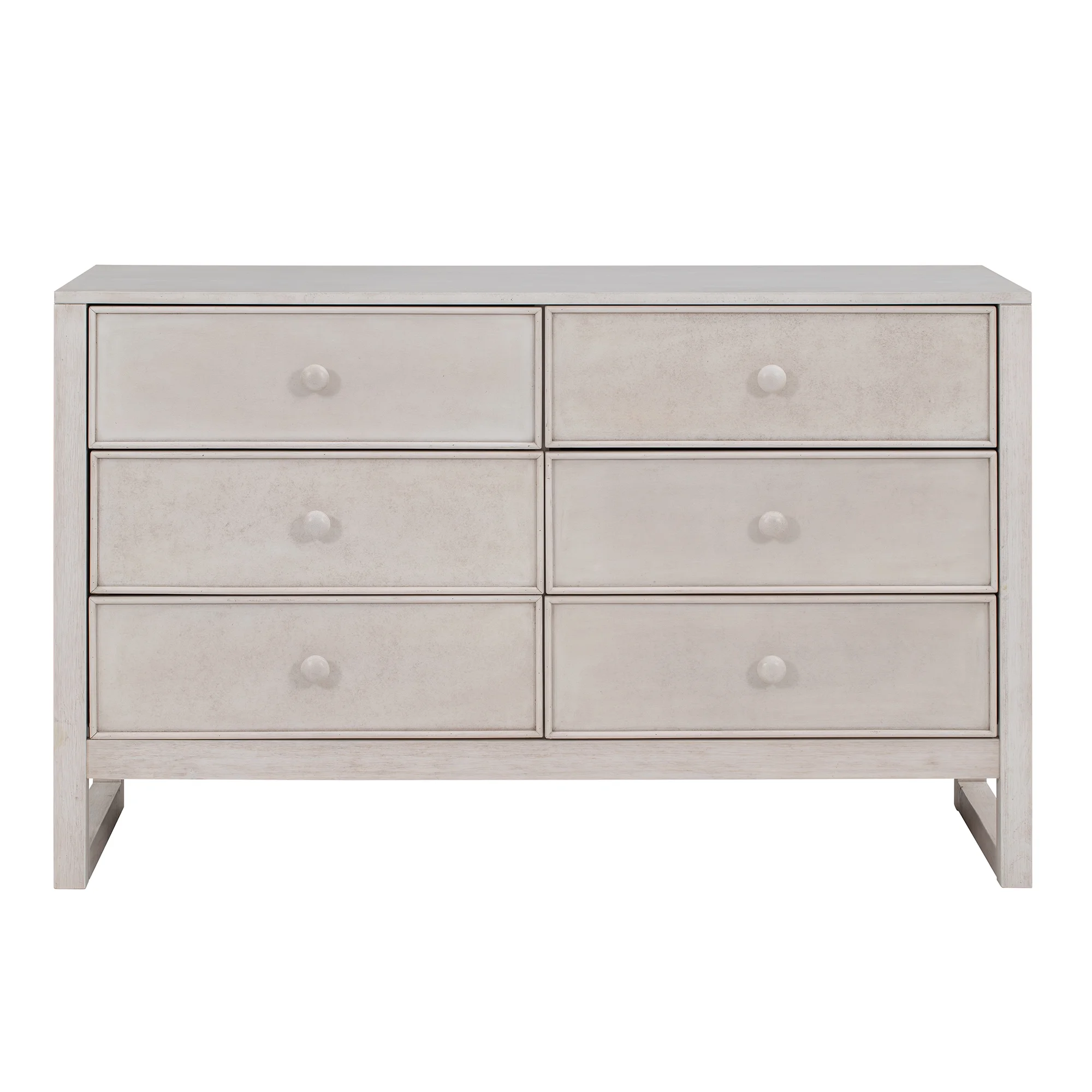 Rustic Wooden Dresser with 6 Drawers - Antique White Storage Cabinet for Bedroom Decor