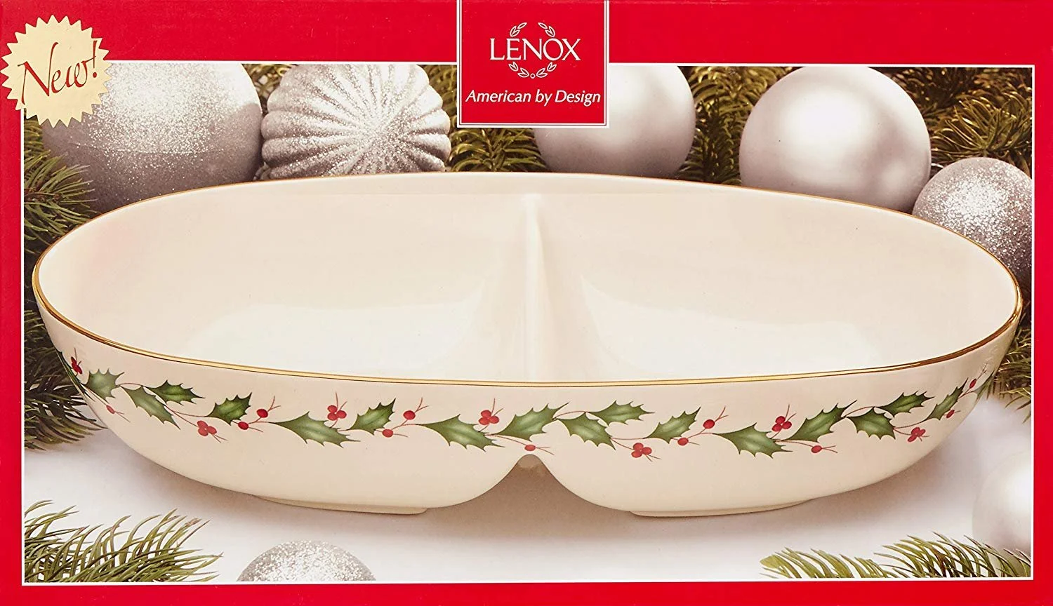 Lenox Holiday Dw Divided Oval Bowl